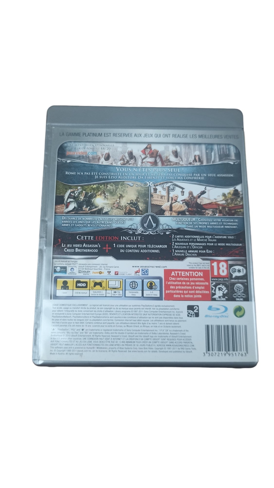 Assassin's Creed : Brotherhood Version Platinum Playstation 3 (PS3)