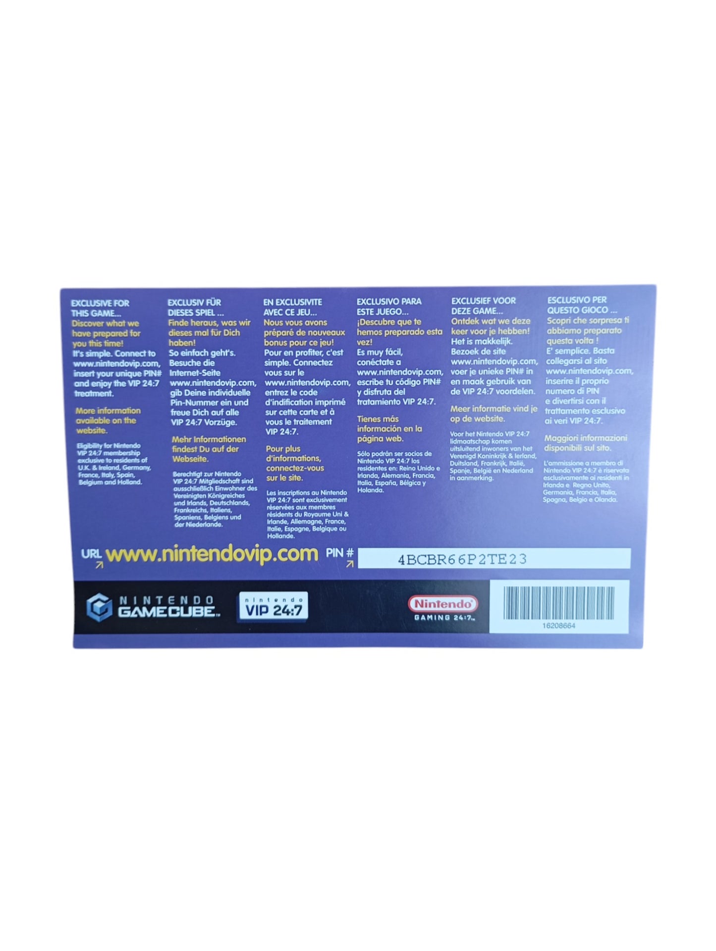 Carte VIP Eternal Darkness GameCube