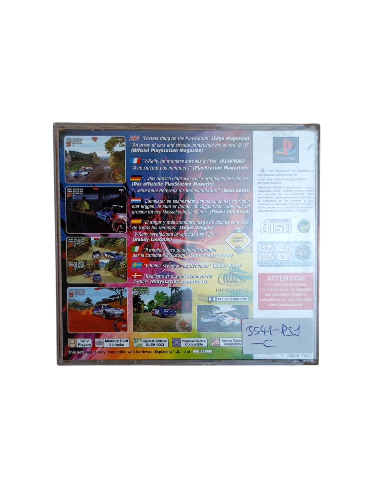 V-rally Playstation 1 Version Platinium