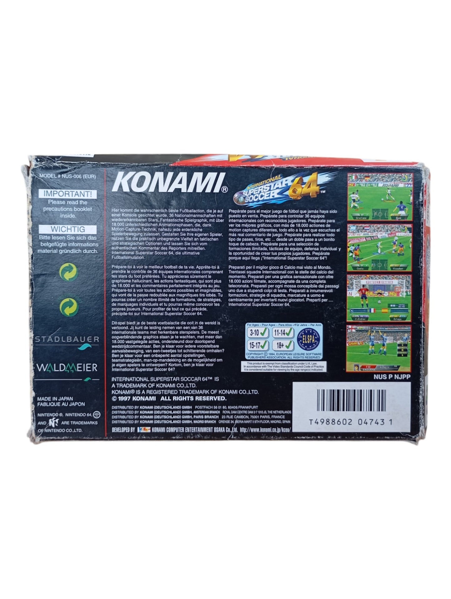 International Superstar Soccer 64 en boîte