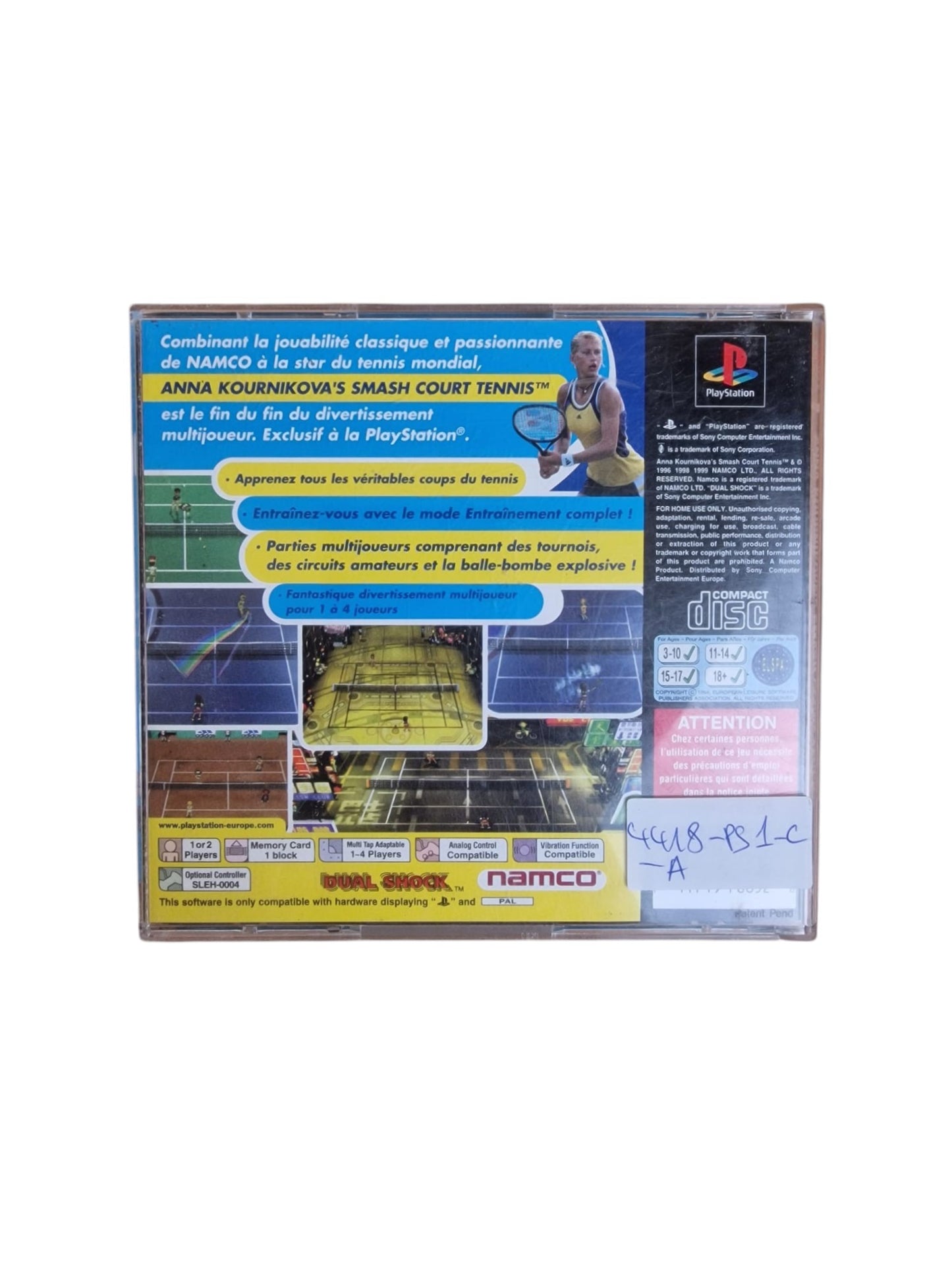 Anna Kournikova's Smash Court Tennis Playstation 1 (PS1)