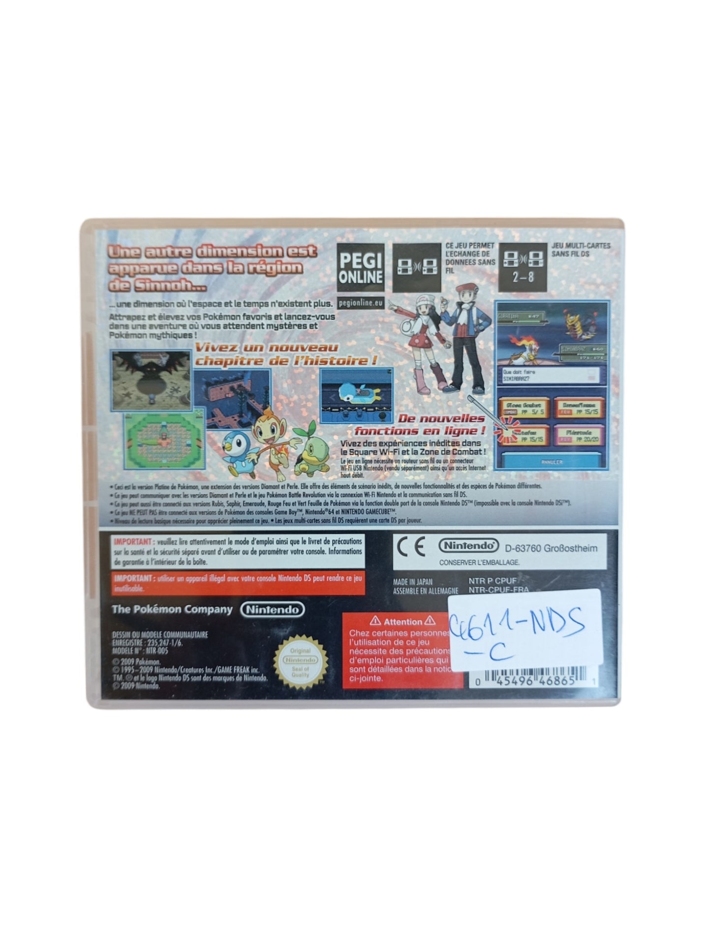 Pokémon Platine Nintendo DS en boîte (Précommande)