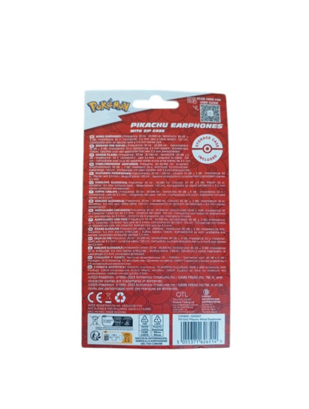 Pikachu Earphones With Zipcase Neuf