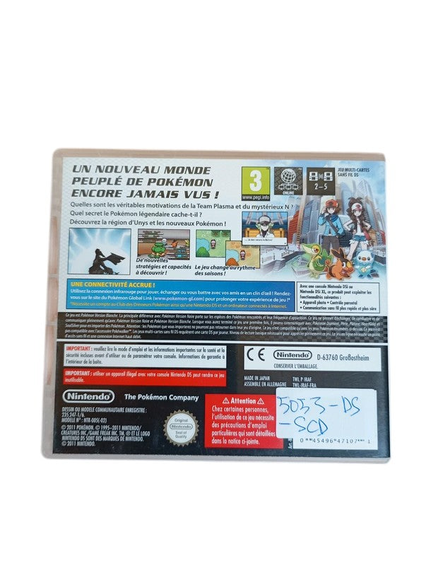 Boite + Notice Pokémon Version Blanche Nintendo DS