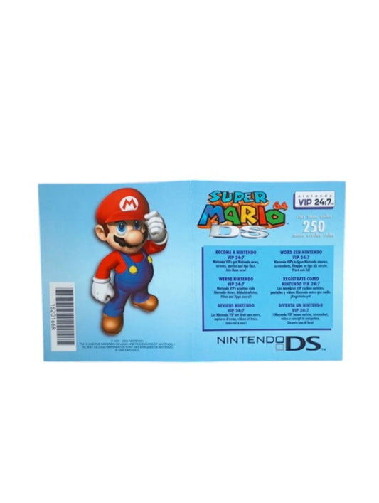 Carte Vip Super Mario Nintendo DS