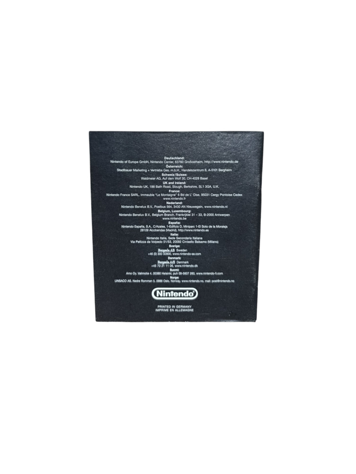 Notice de Sécurité Game Boy Advance