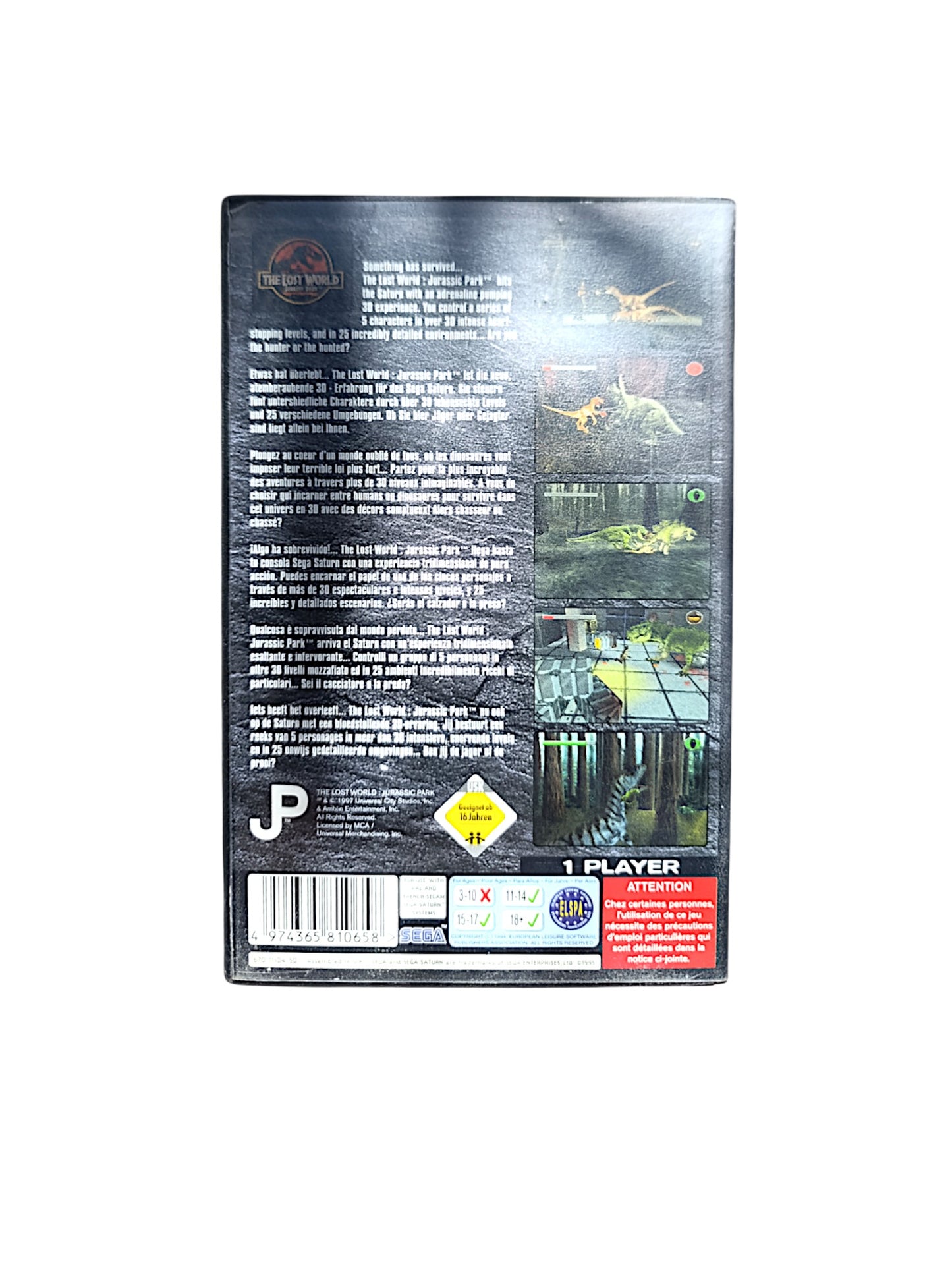 The Lost World : Jurassic Park Sega Saturn