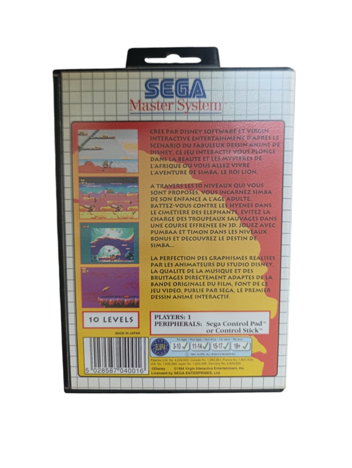 Le Roi Lion Master System PAL