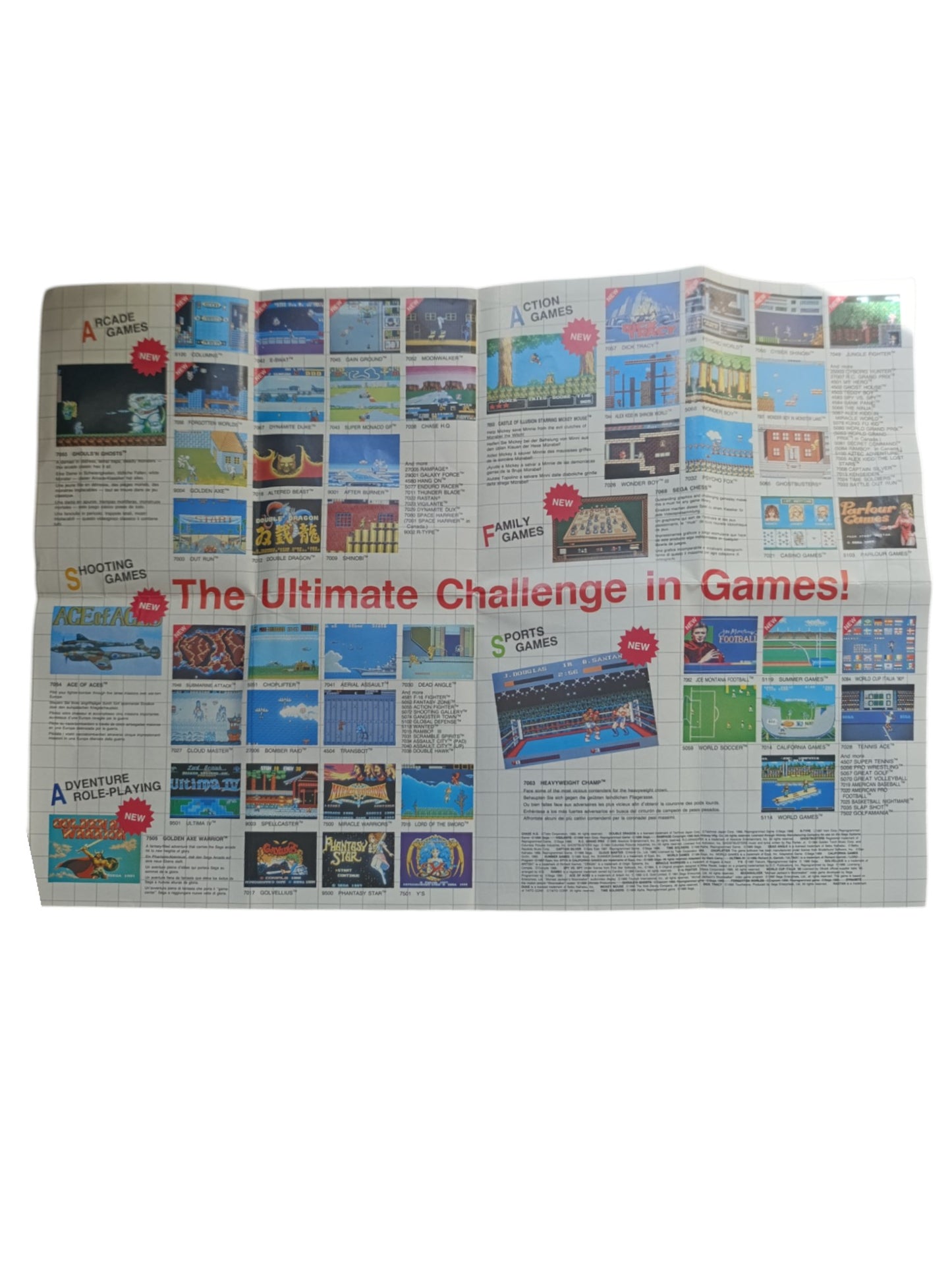 Dépliant publicitaire Sega – Master System / Master System II – Original d’époque