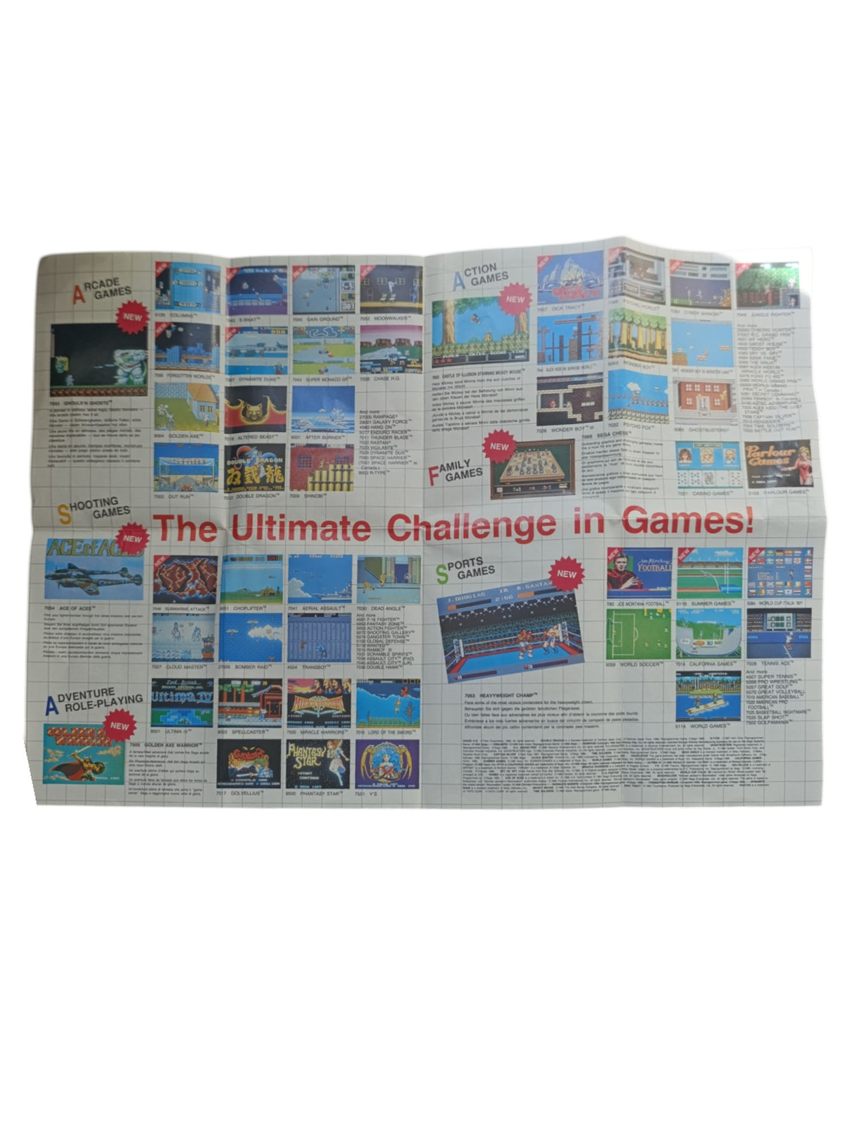Dépliant publicitaire Sega – Master System / Master System II – Original d’époque