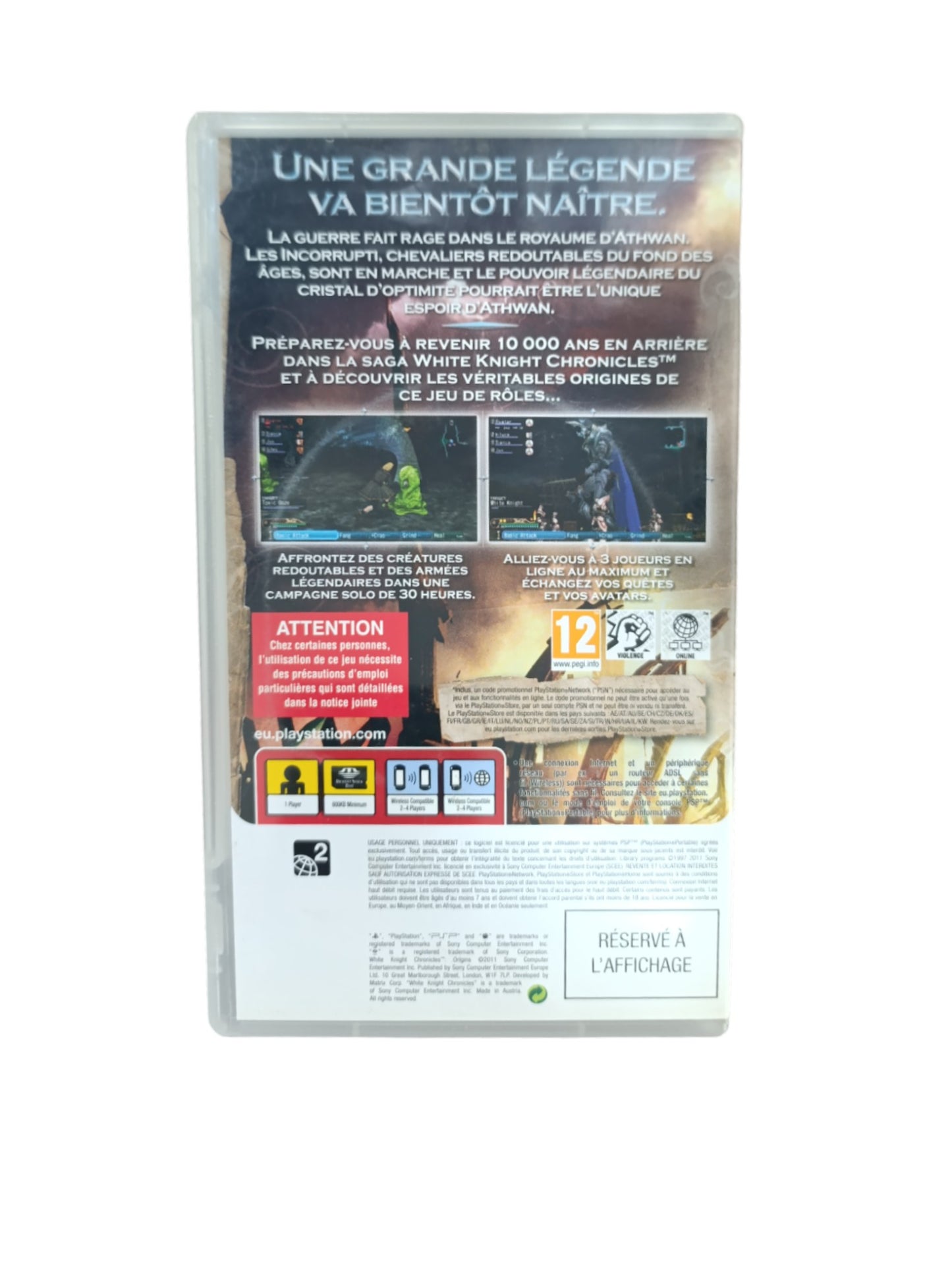 White Knight Chronicles: Origins – Playstation Portable (Sans notice)