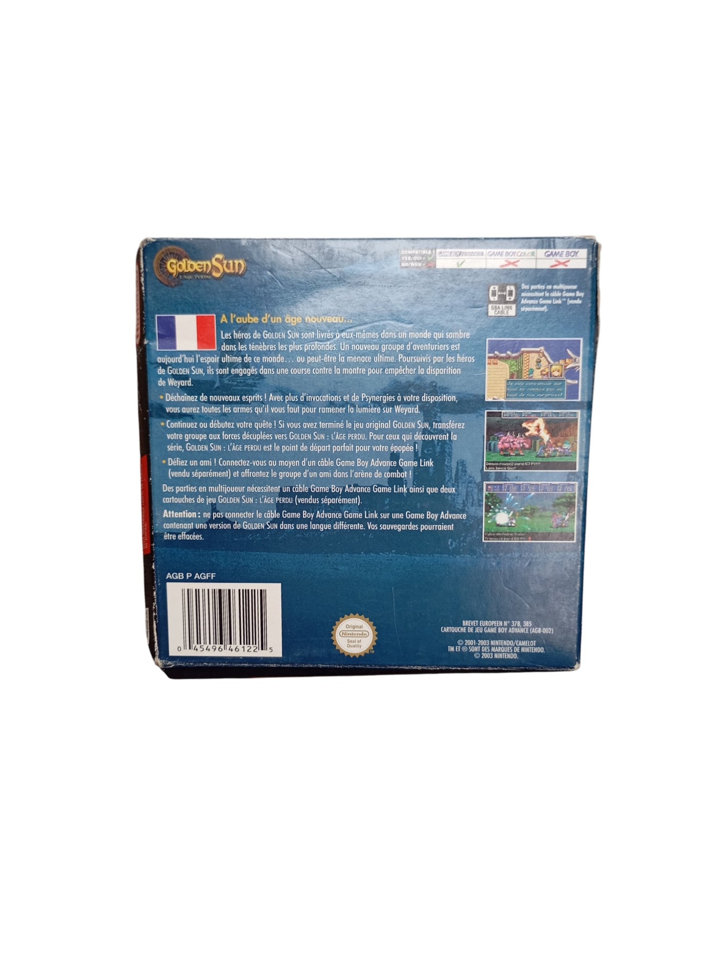 Golden Sun – Nintendo Game Boy Advance (Sans notice, boîte abîmée)