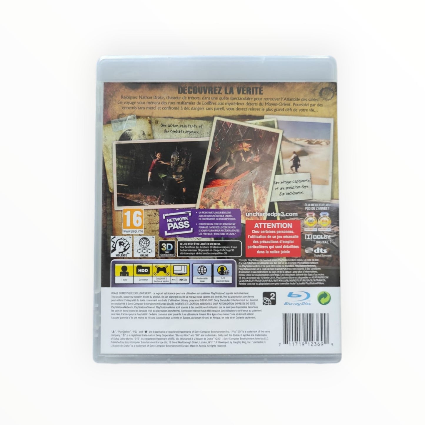 Uncharted 3 : L’Illusion de Drake – PlayStation 3 (complet)
