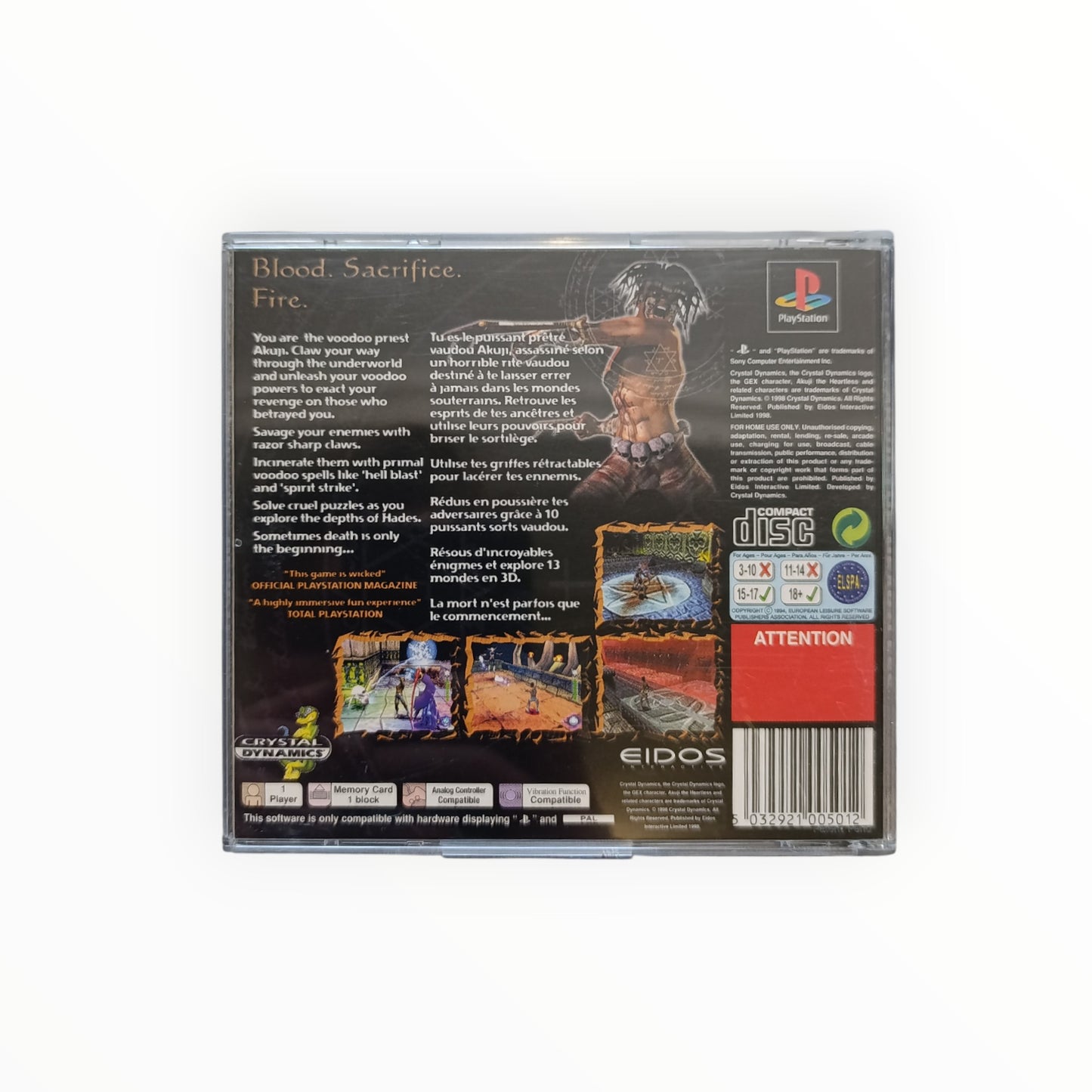 AKUJI THE HEARTLESS playstation 1 (PS1)