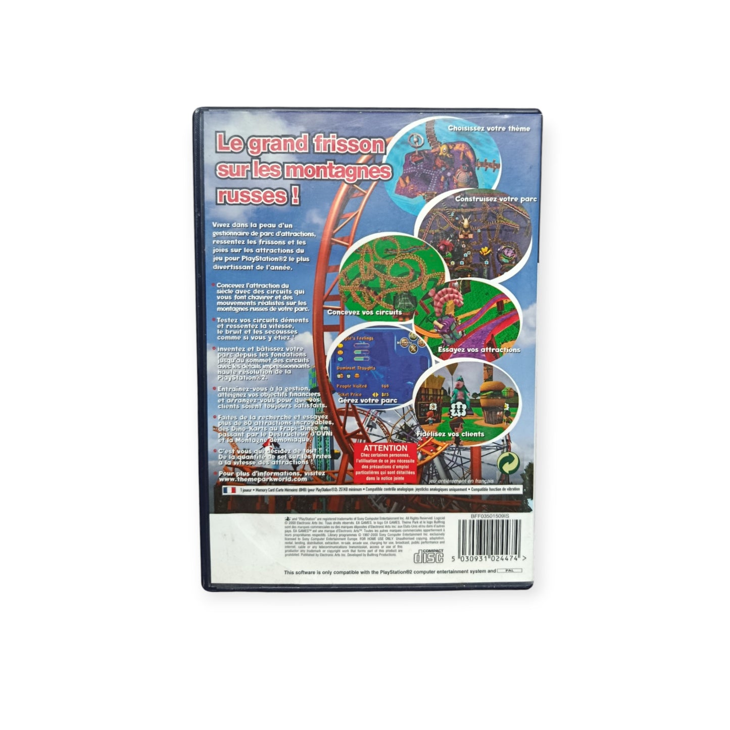 Theme Park World playstation 2 (PS2)