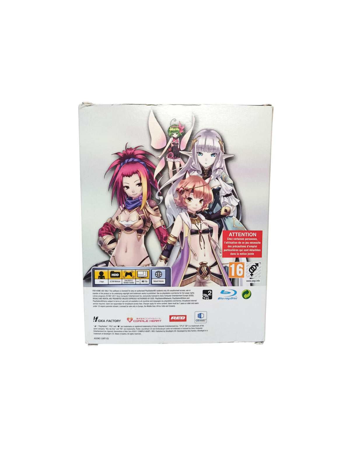 Agarest generation Of War Zero PlayStation 3 (PS3)