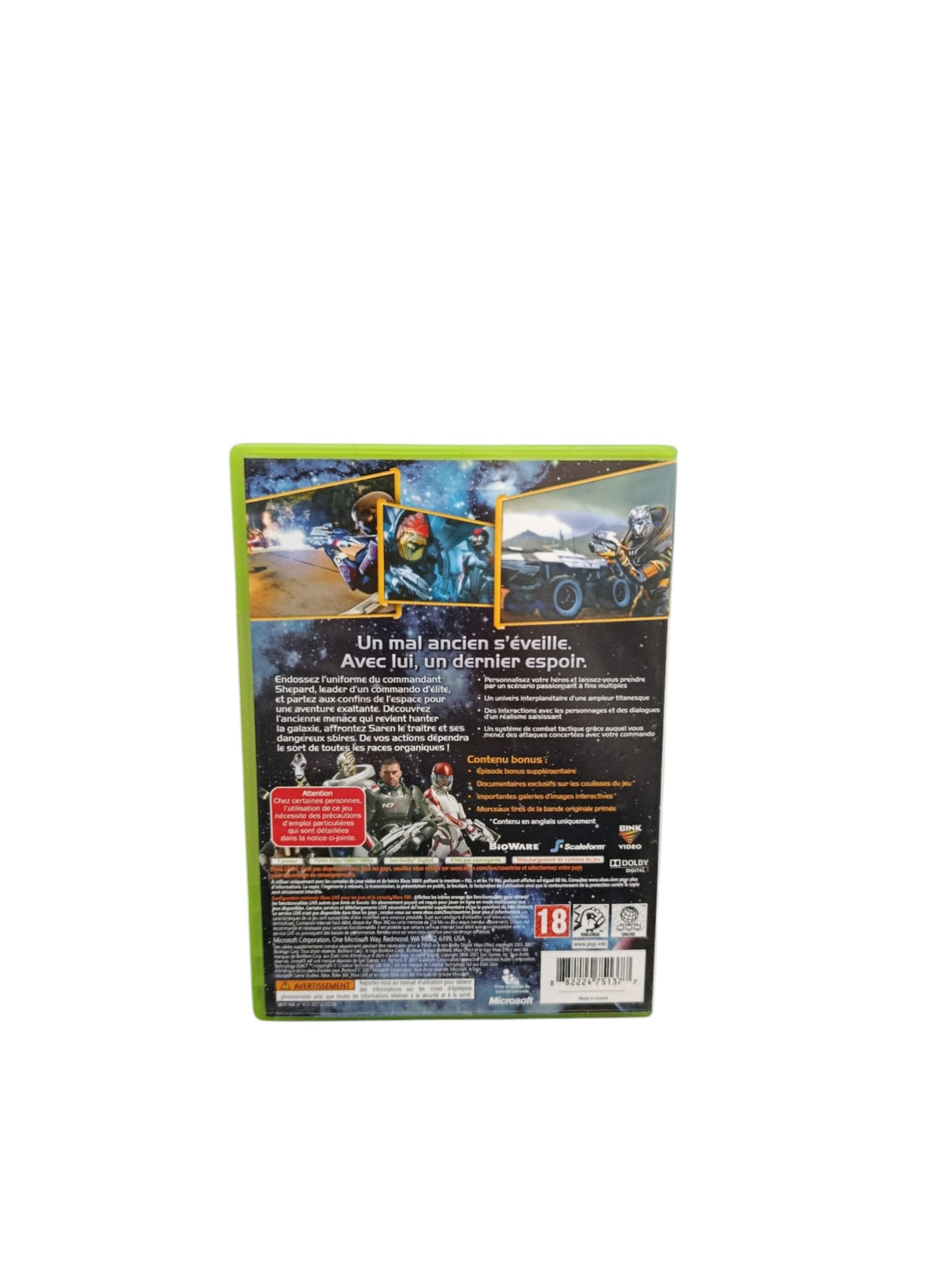 Mass Effect Xbox 360 Complet Version Française Jeu Culte Classics