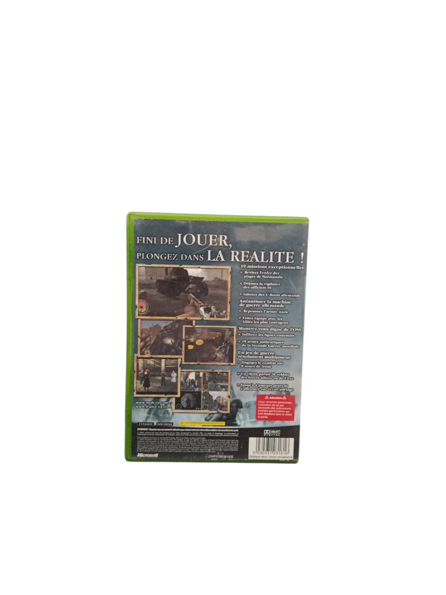 Medal of Honor En Première Ligne Xbox Jeu Complet PAL FR