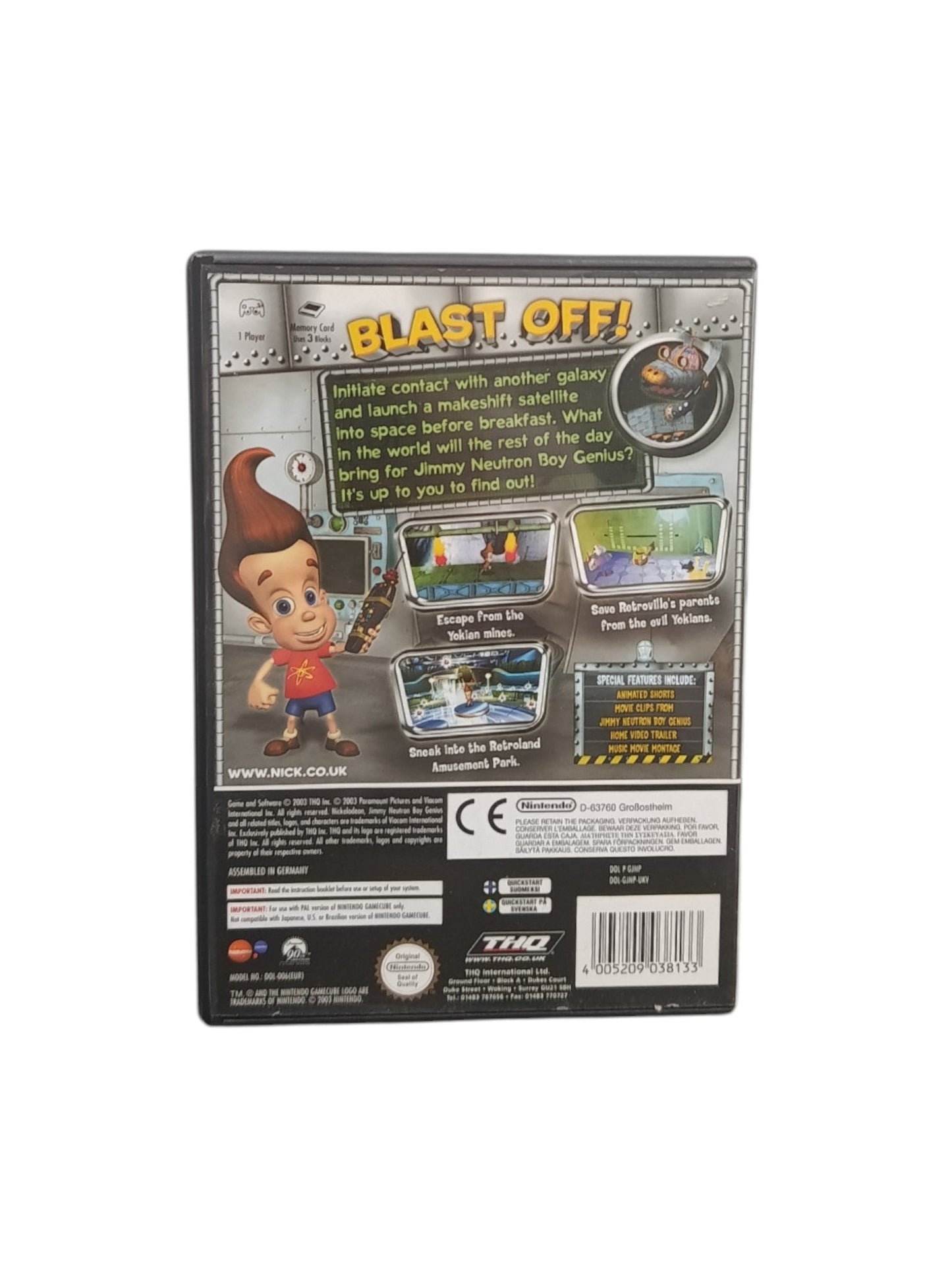 Les Aventures de Jimmy Neutron Boy Genius Nintendo GameCube Complet