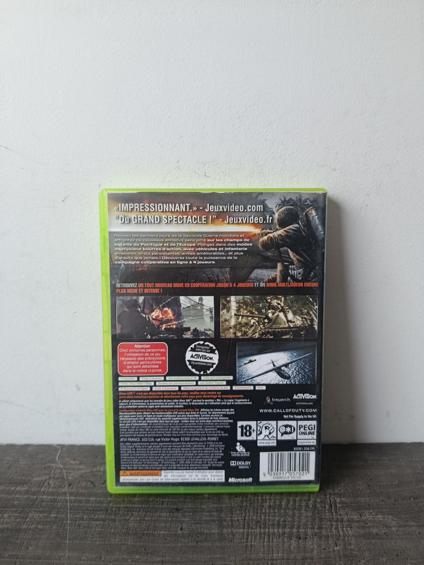 Call of Duty: World at War Xbox 360 Complet Version FRA