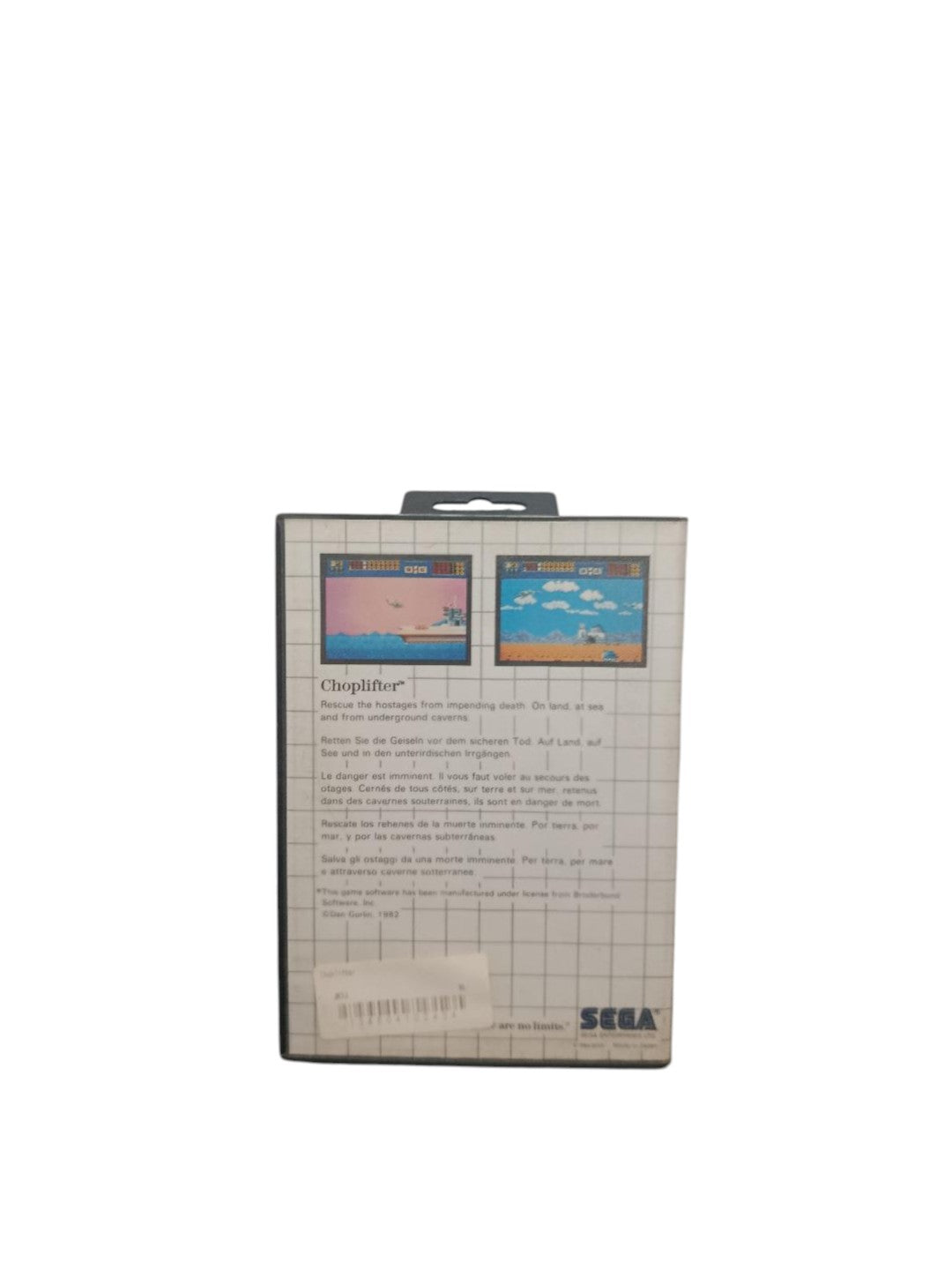 Choplifter Master System Complet en boite