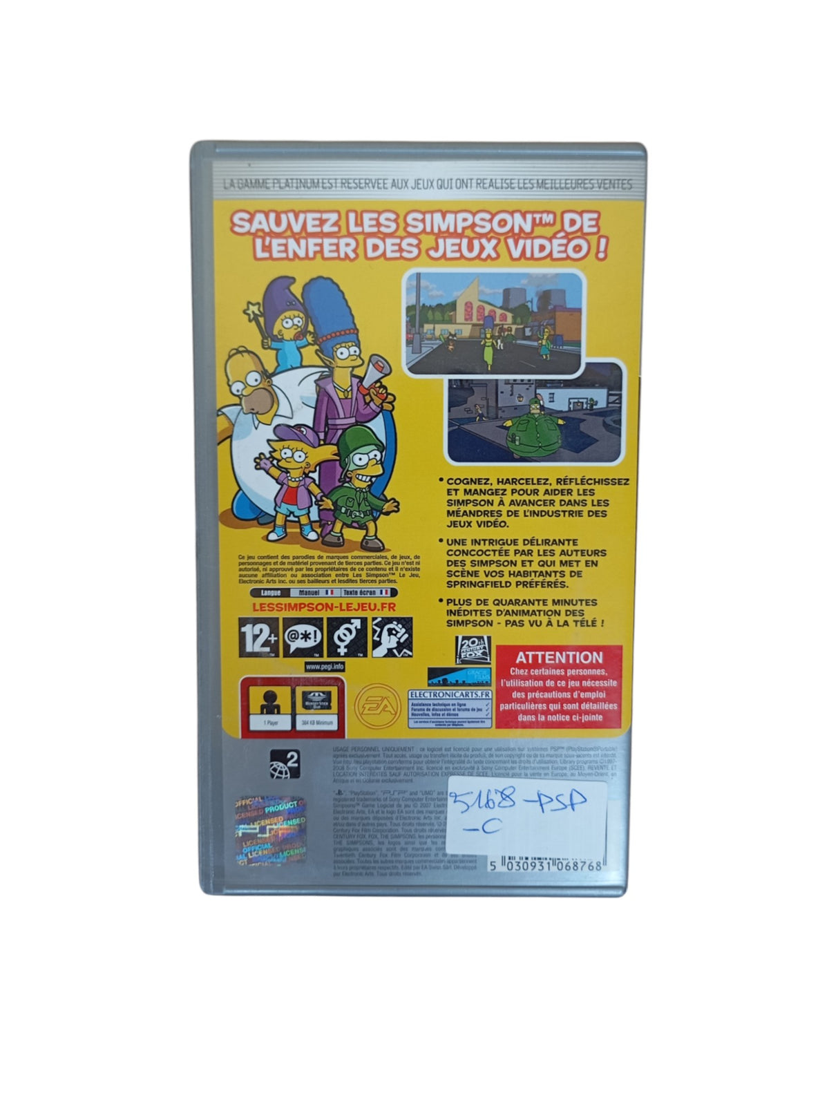Les Simpson : Le Jeu Playstation Portable Version Platinum (PSP)