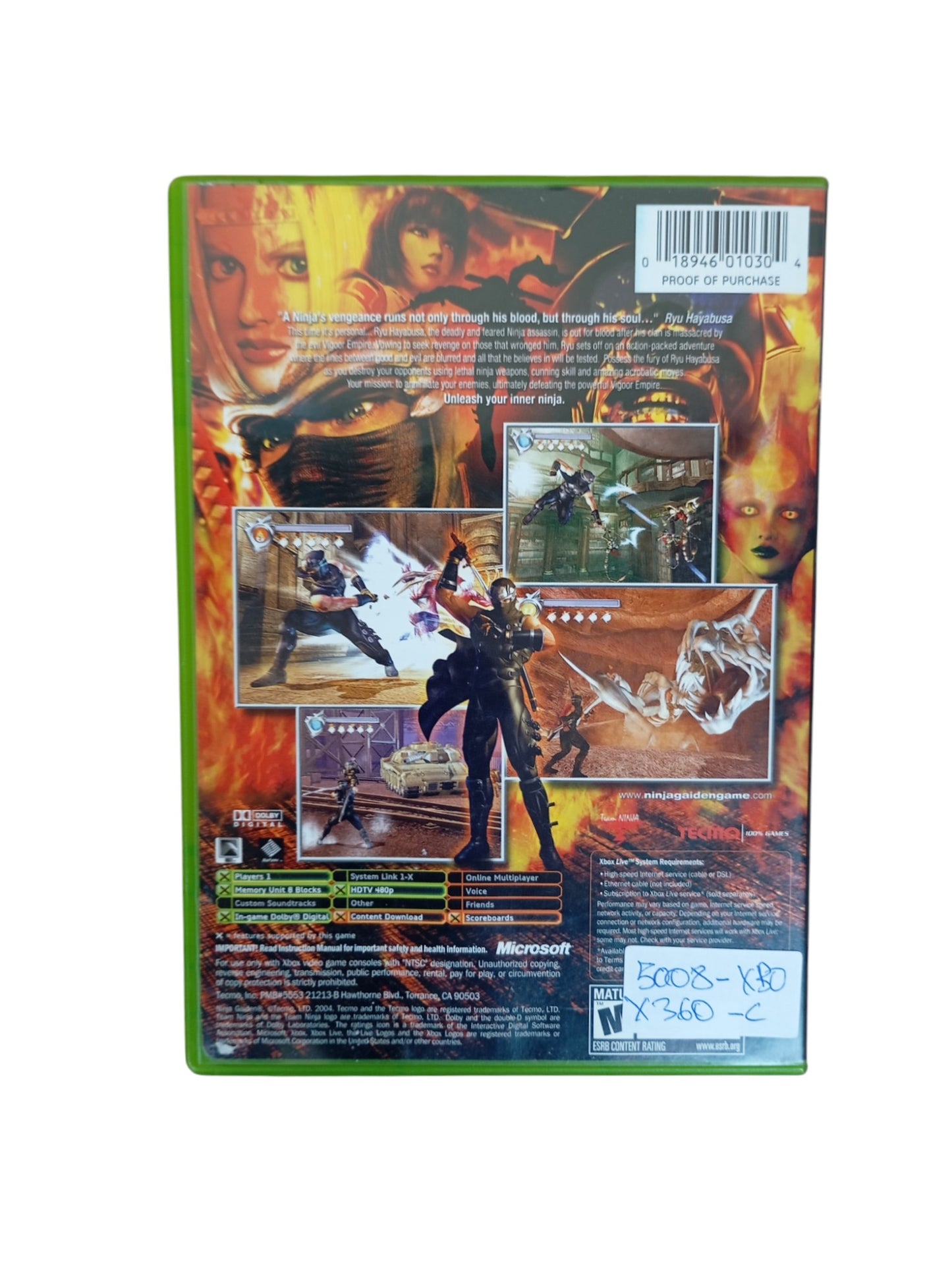 Ninja Gaiden Xbox Version USA