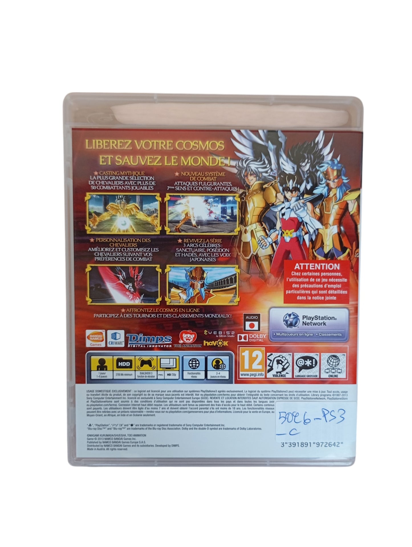 Saint Seiya : Brave Soldiers Playstation 3 (PS3)