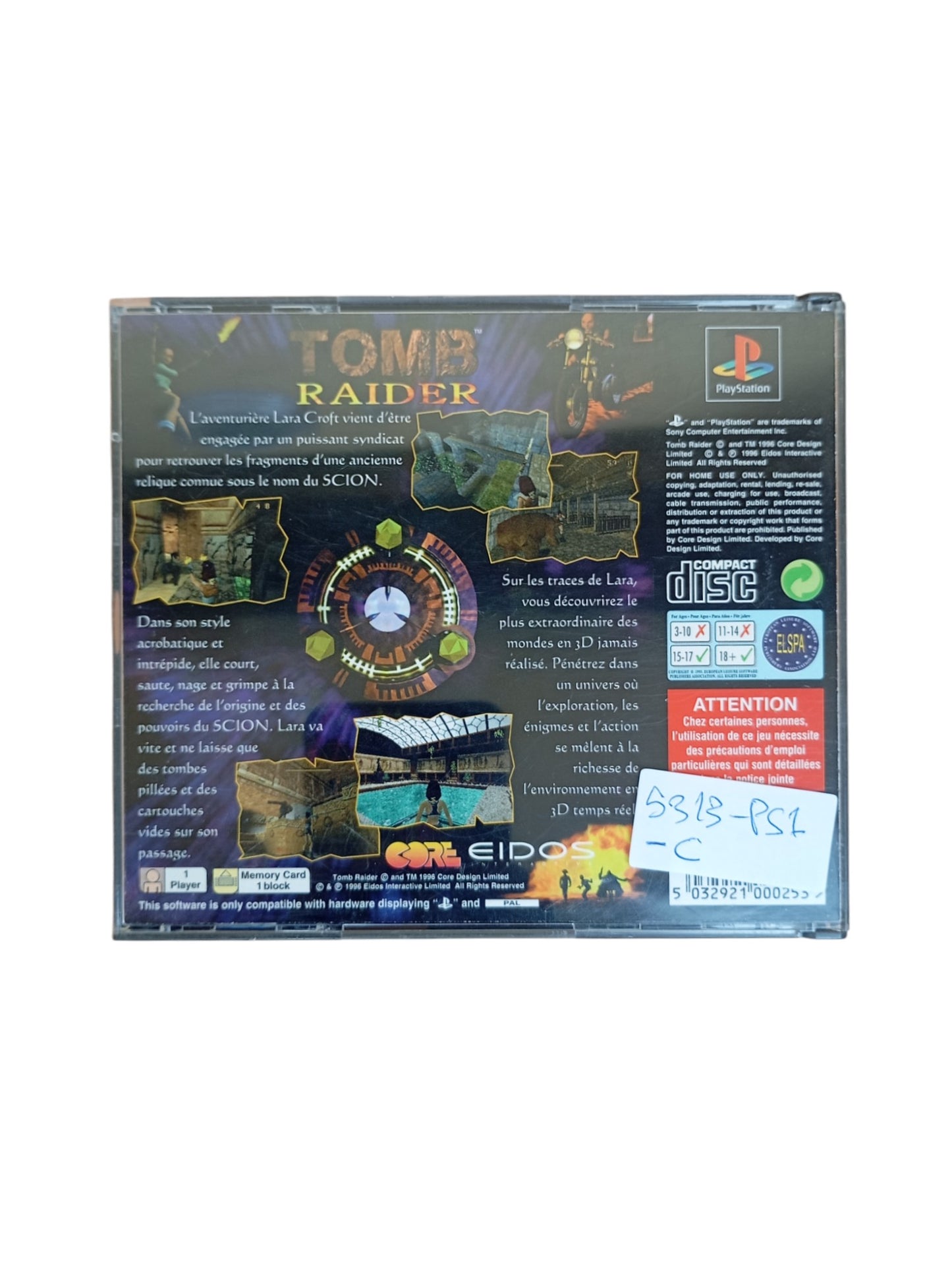 Tomb Raider (1996) Playstation 1 (PS1)