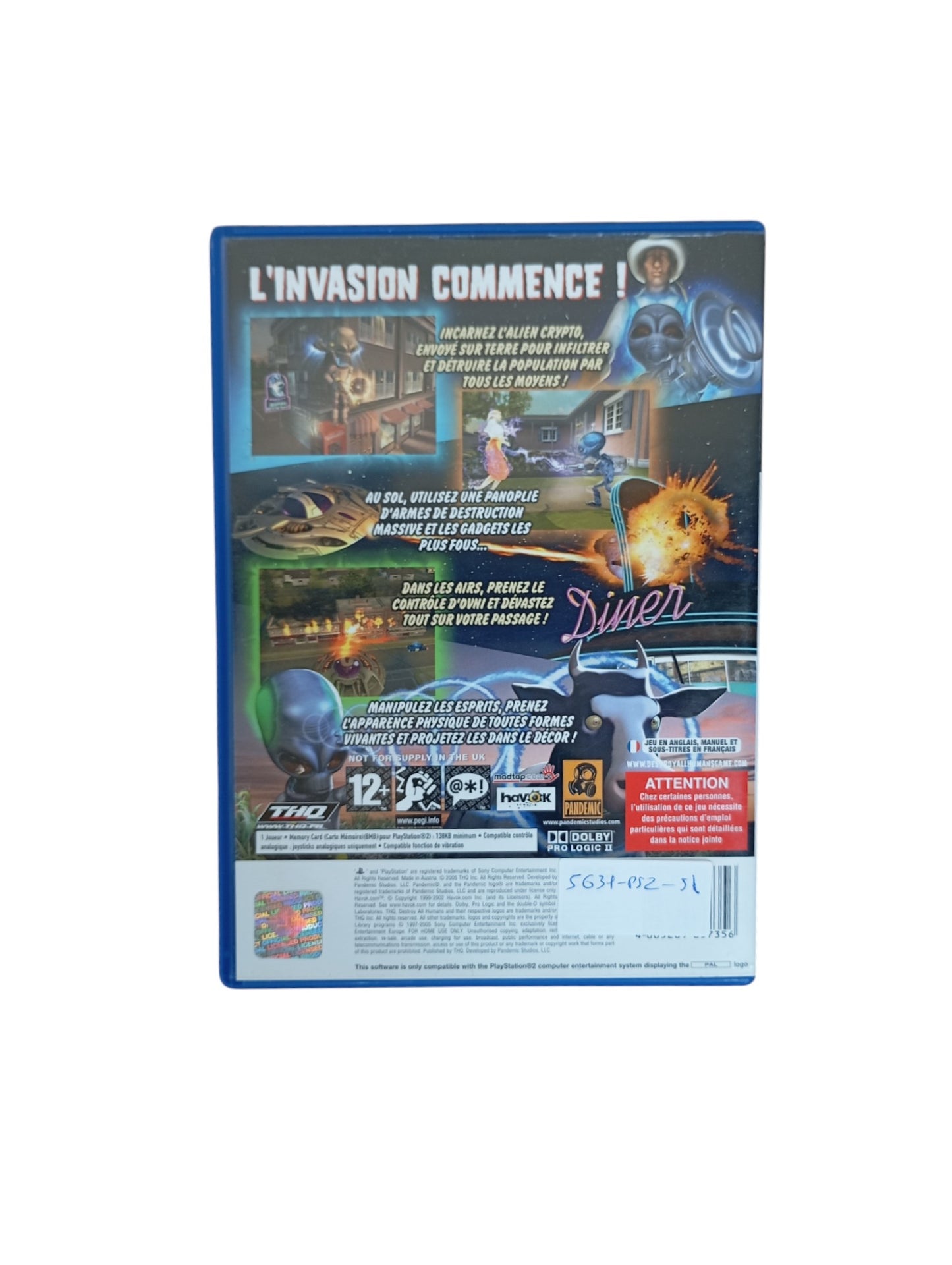 Destroy All Humans! Playstation 2 (PS2)