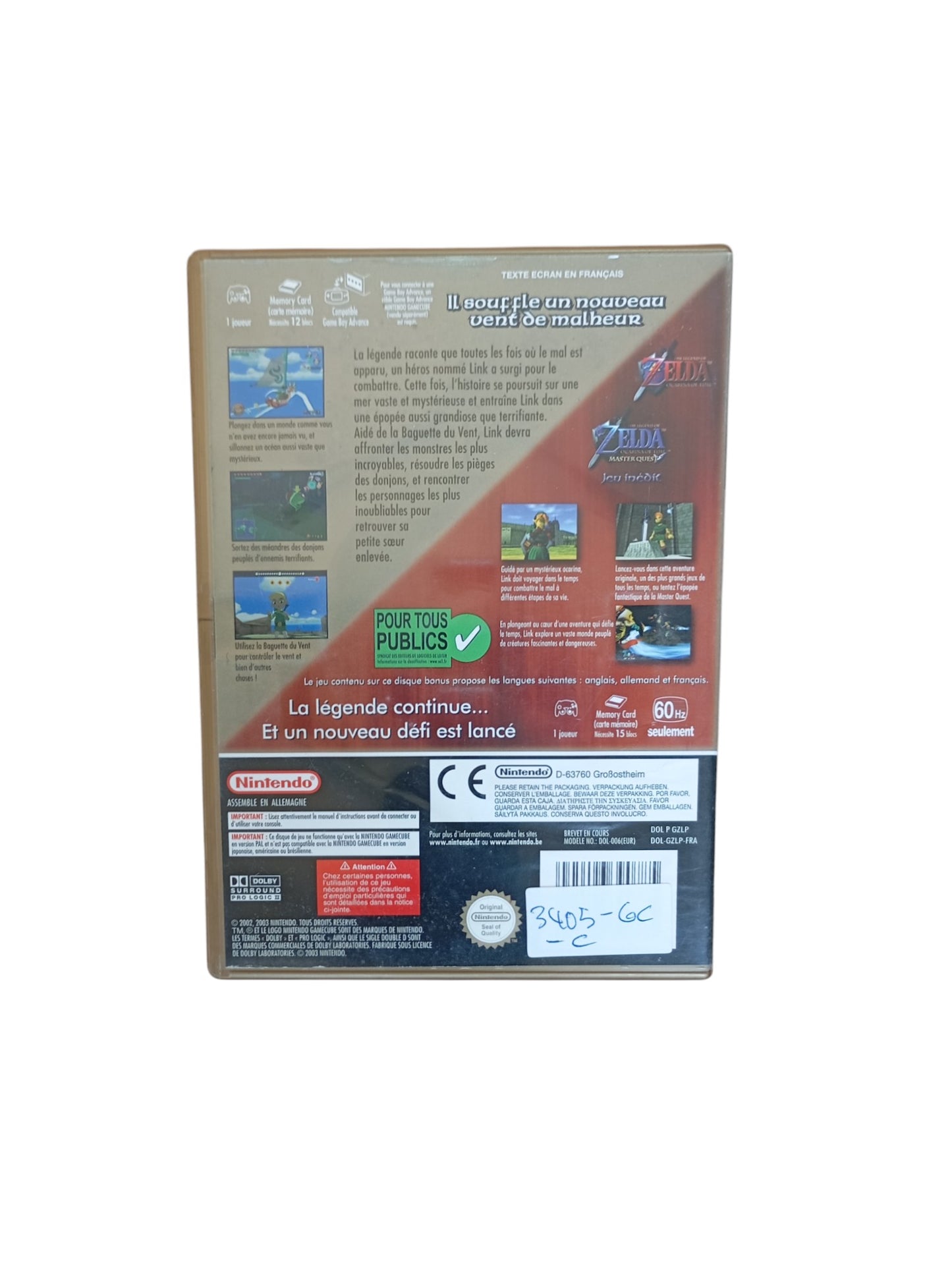 Pack Zelda Wind Waker Edition Limitee GameCube Complet