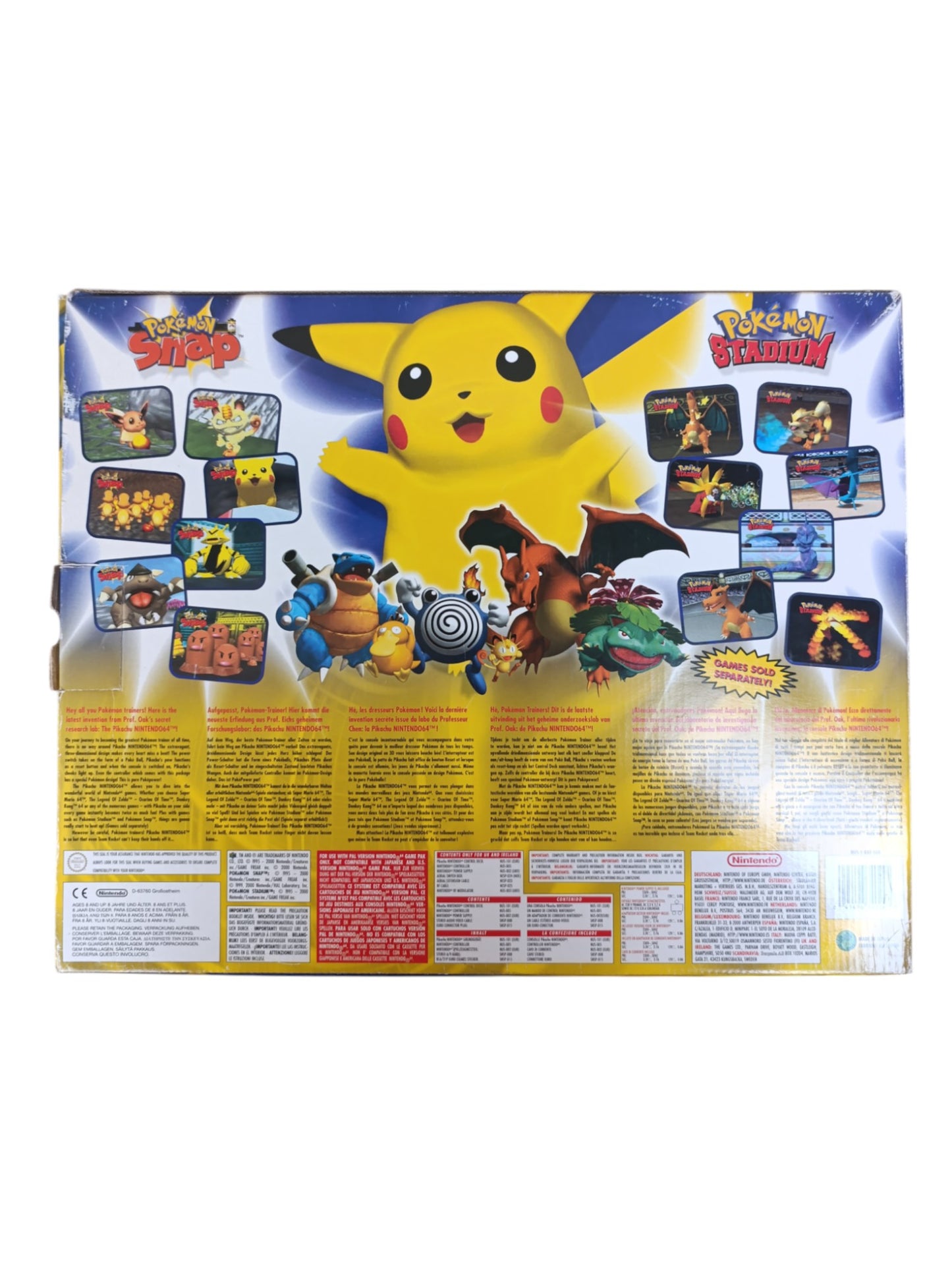 Boîte Console Pikachu Nintendo 64 en boîte FRA Bon Etat (6.25/10)