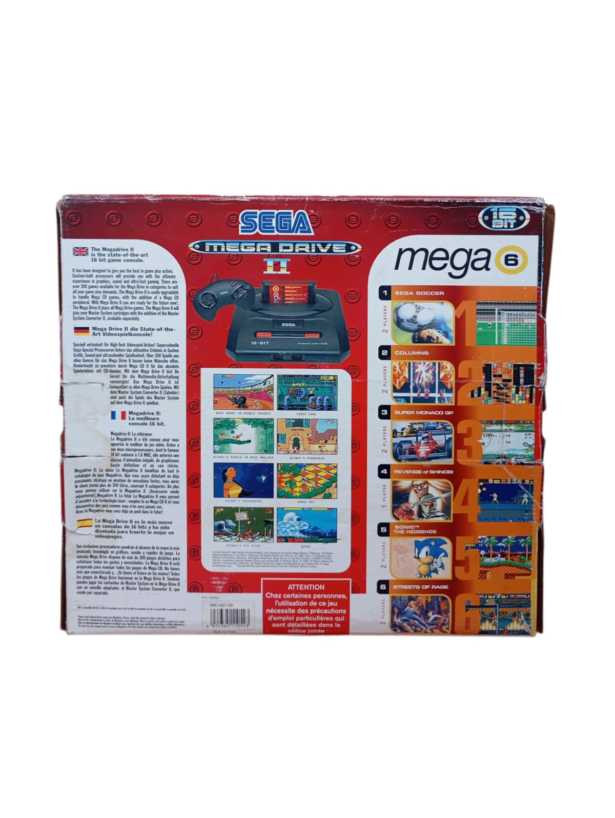 Console Sega Megadrive en boîte
