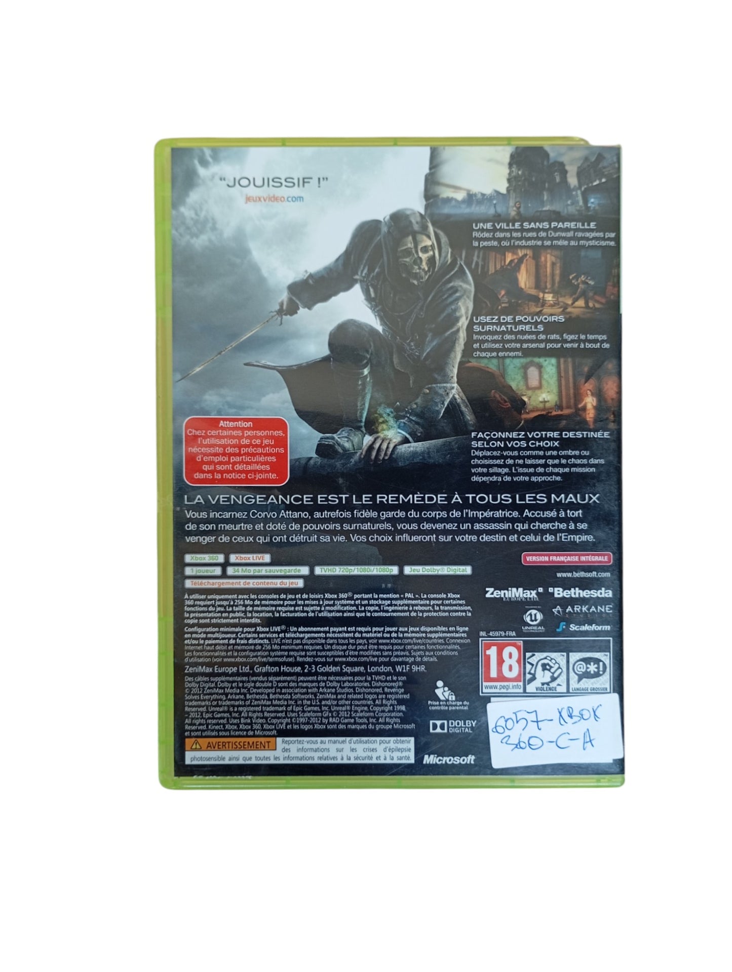 Dishonored Xbox 360