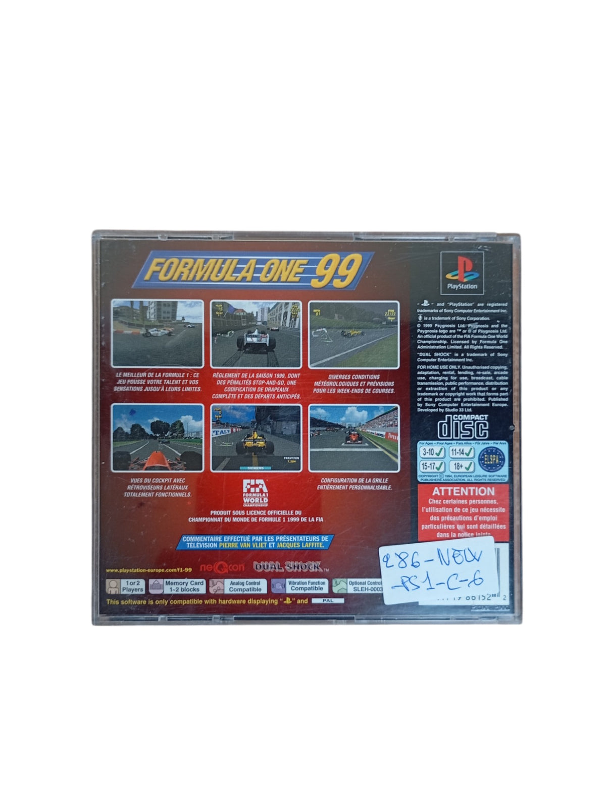 Formula One 99 Playstation 1 (PS1)