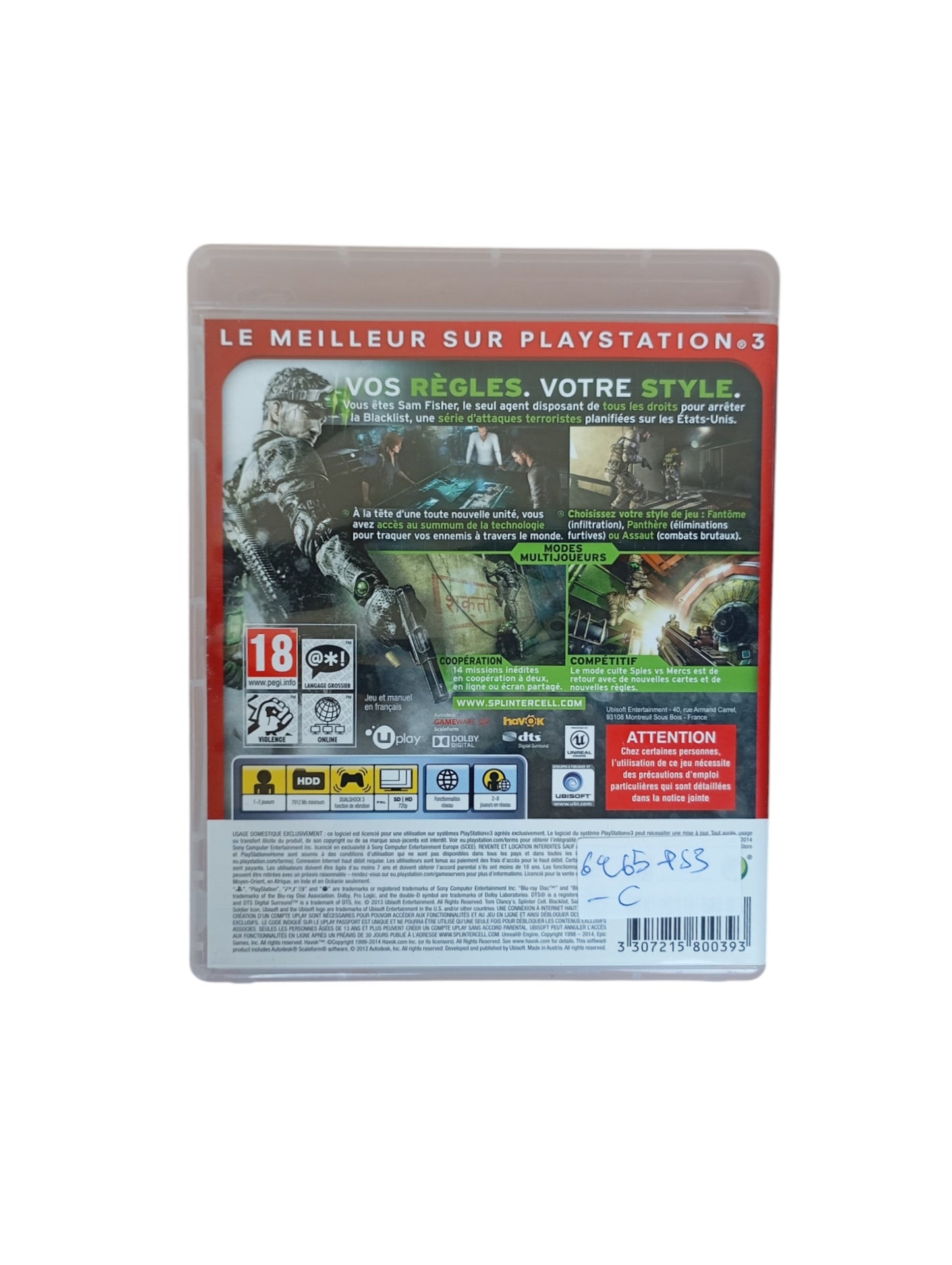 Splinter Cell Blacklist Essential Playstation 3 (PS3)