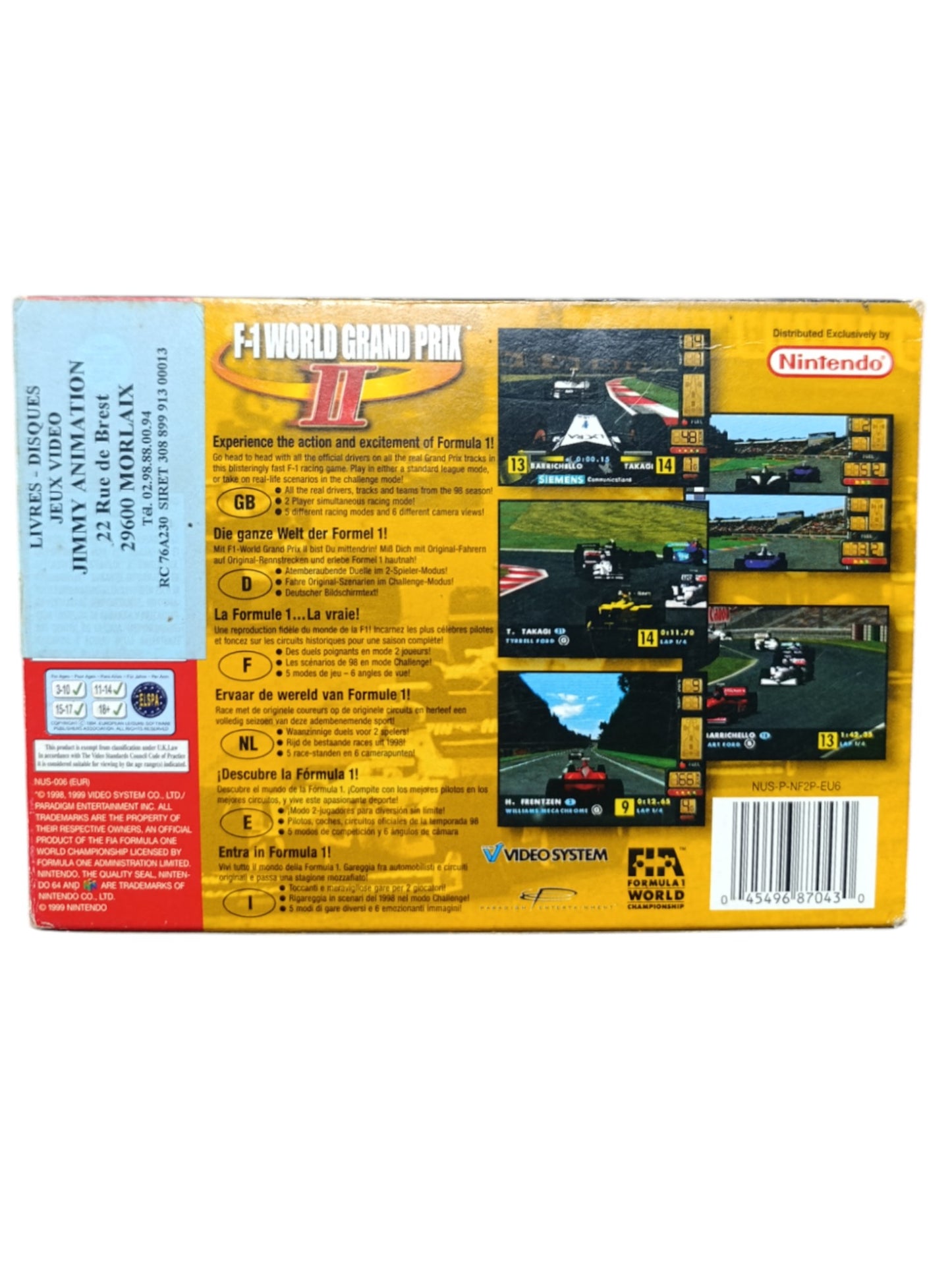 F1 World Grand Prix II en boîte Nintendo 64 (N64)