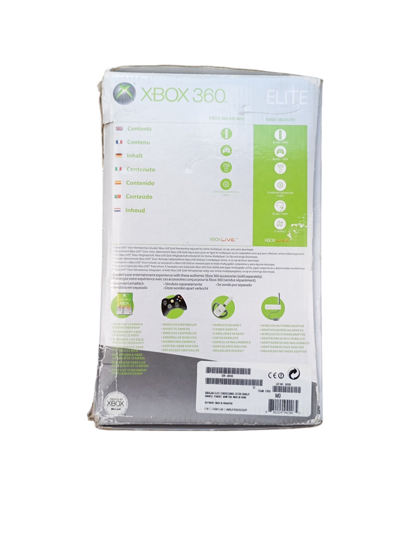 Console Xbox 360 en boîte