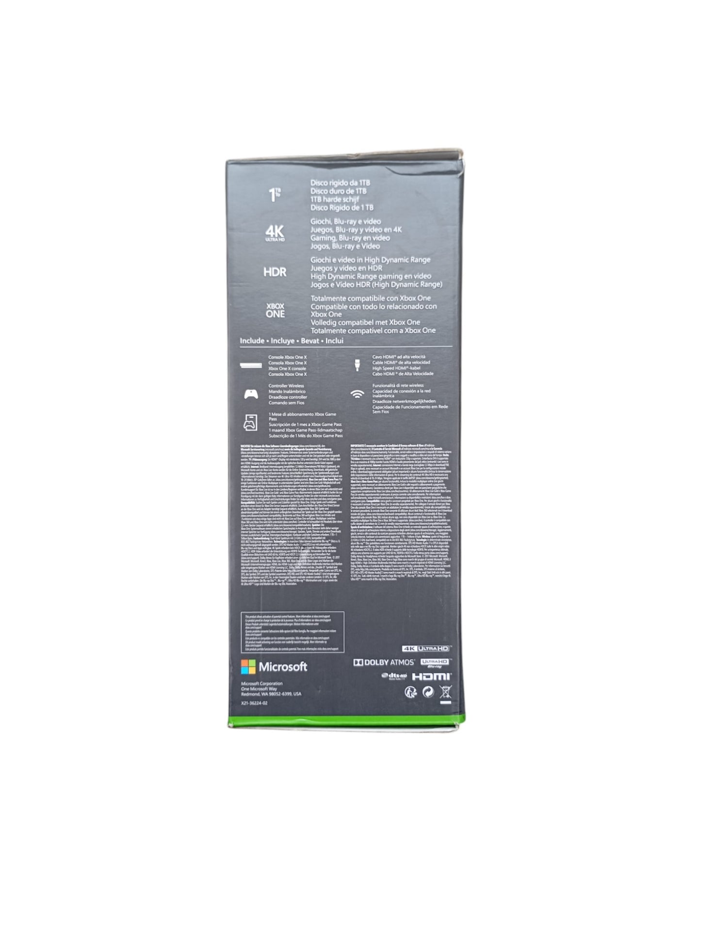 Console Xbox One X en boîte