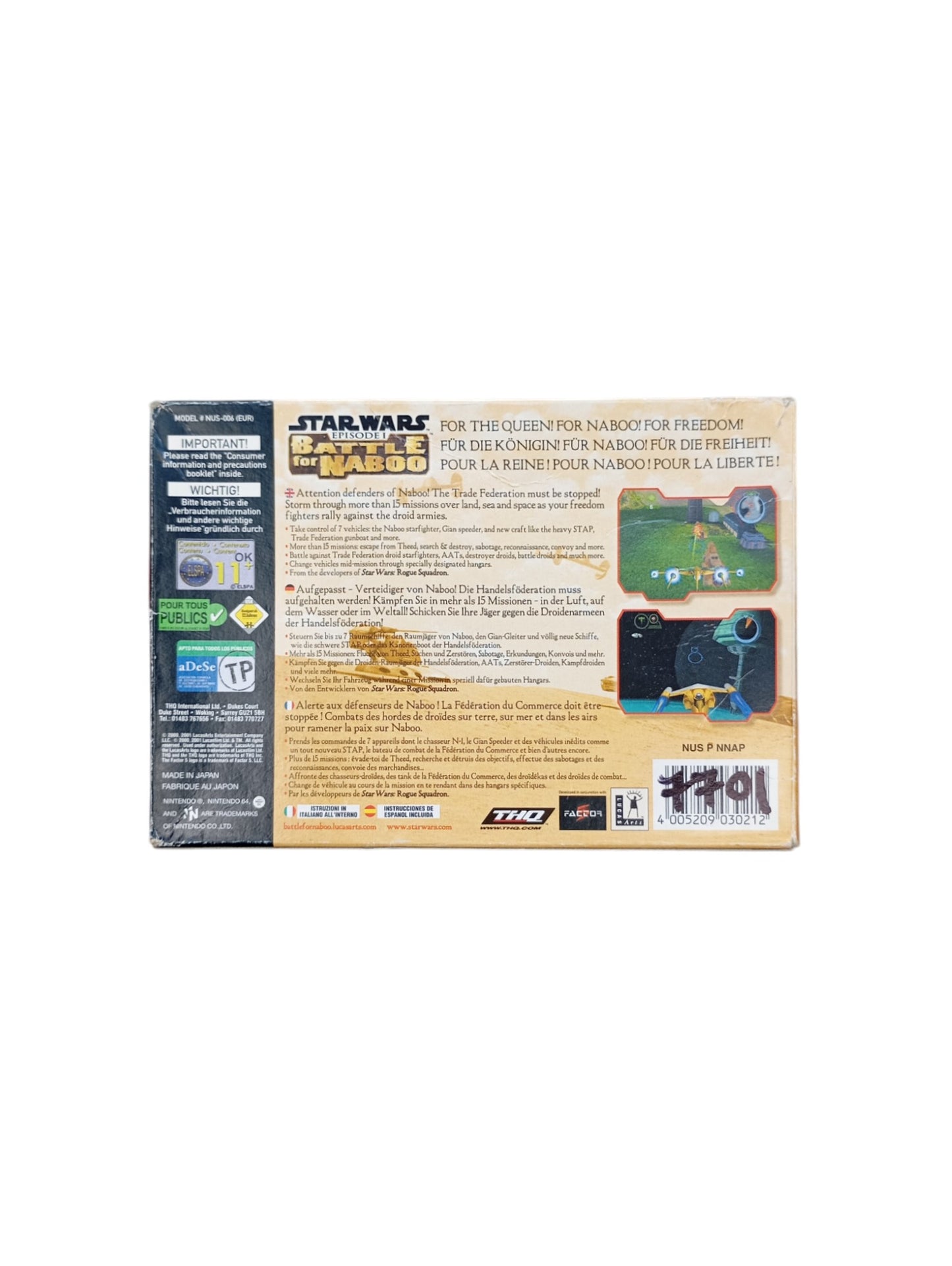 Star Wars Episode 1 : Battle For Naboo Nintendo 64 (N64)