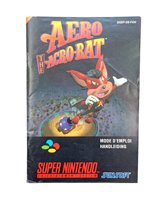 Notice Aero Acro-bat Super Nintendo (SNES)
