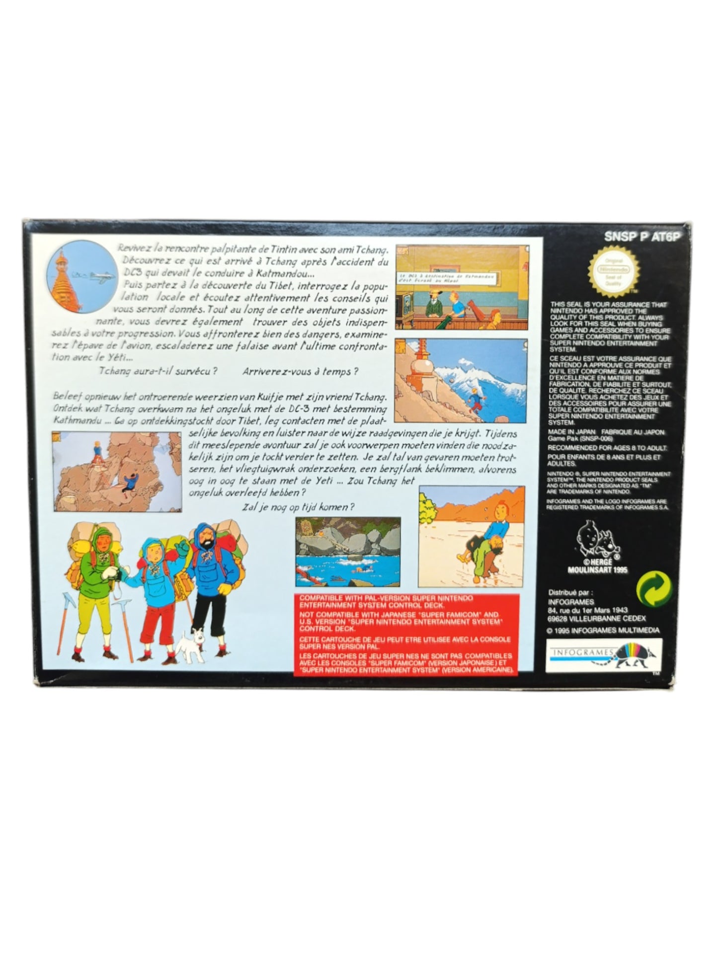 Tintin au Tibet Super Nintendo (SNES) complet