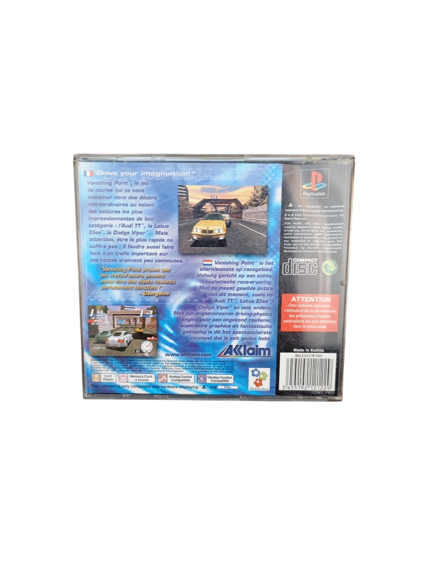 Vanishing Point – PlayStation 1 (PS1) – Version sans notice