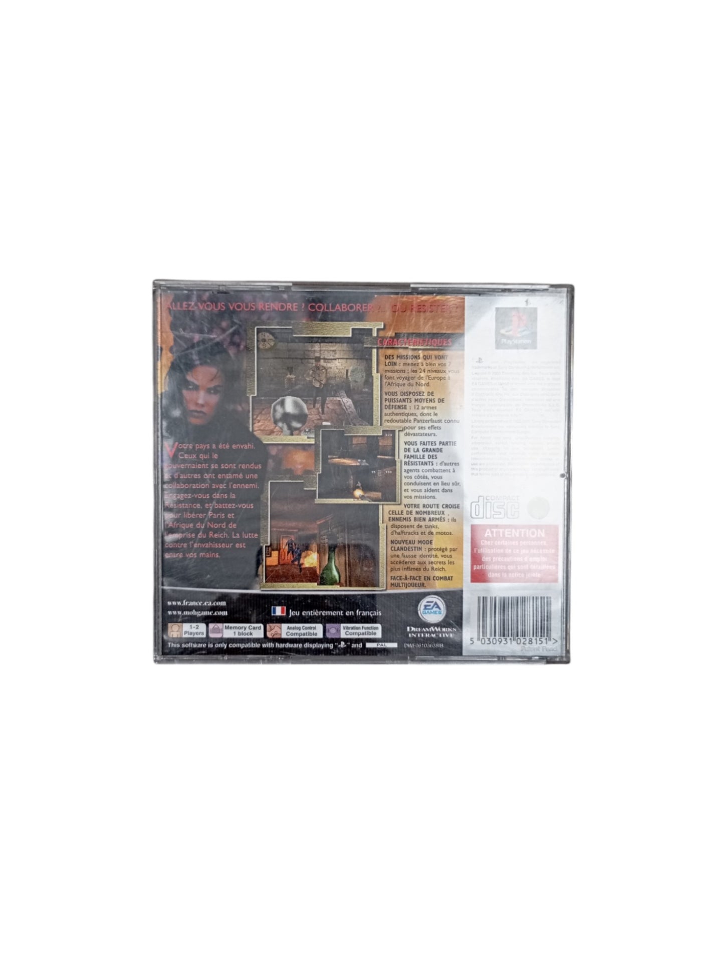 Medal of Honor: Résistance – PlayStation 1 (PS1) Version Platinum complet