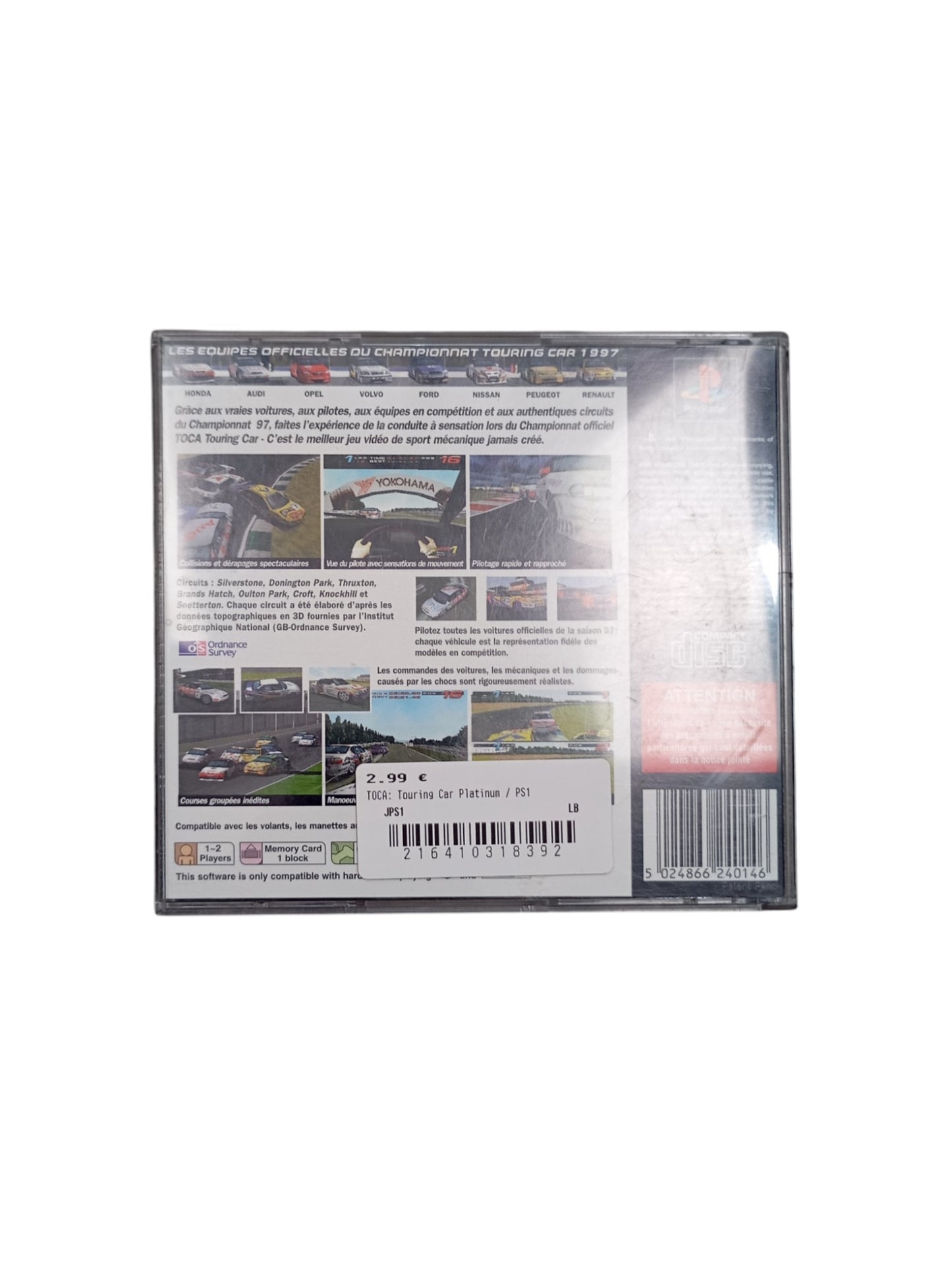 TOCA Touring Car Championship – PlayStation 1 (PS1) complet