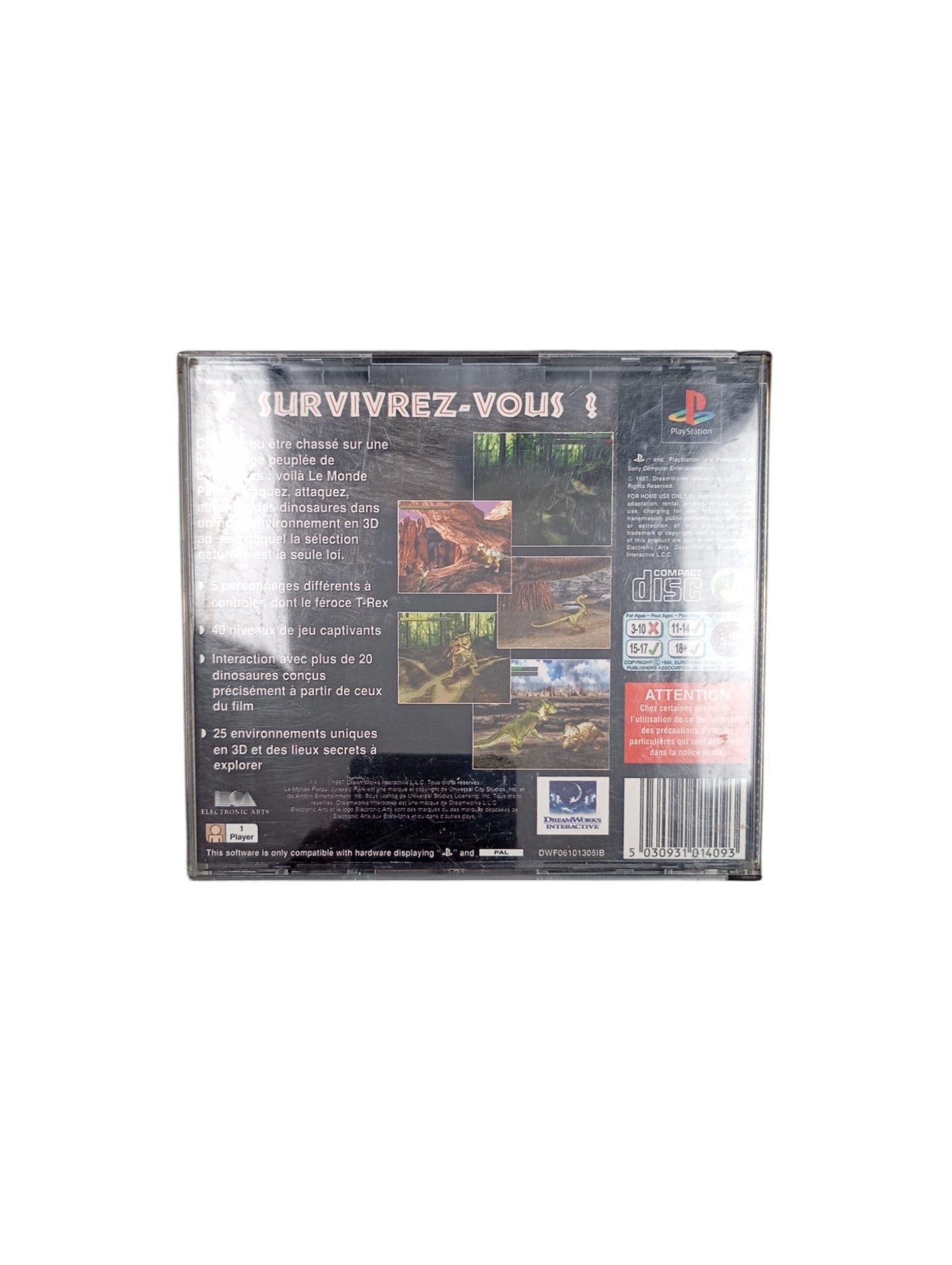 Jurassic Park: The Lost World – PlayStation 1 Platinum complet (PS1)