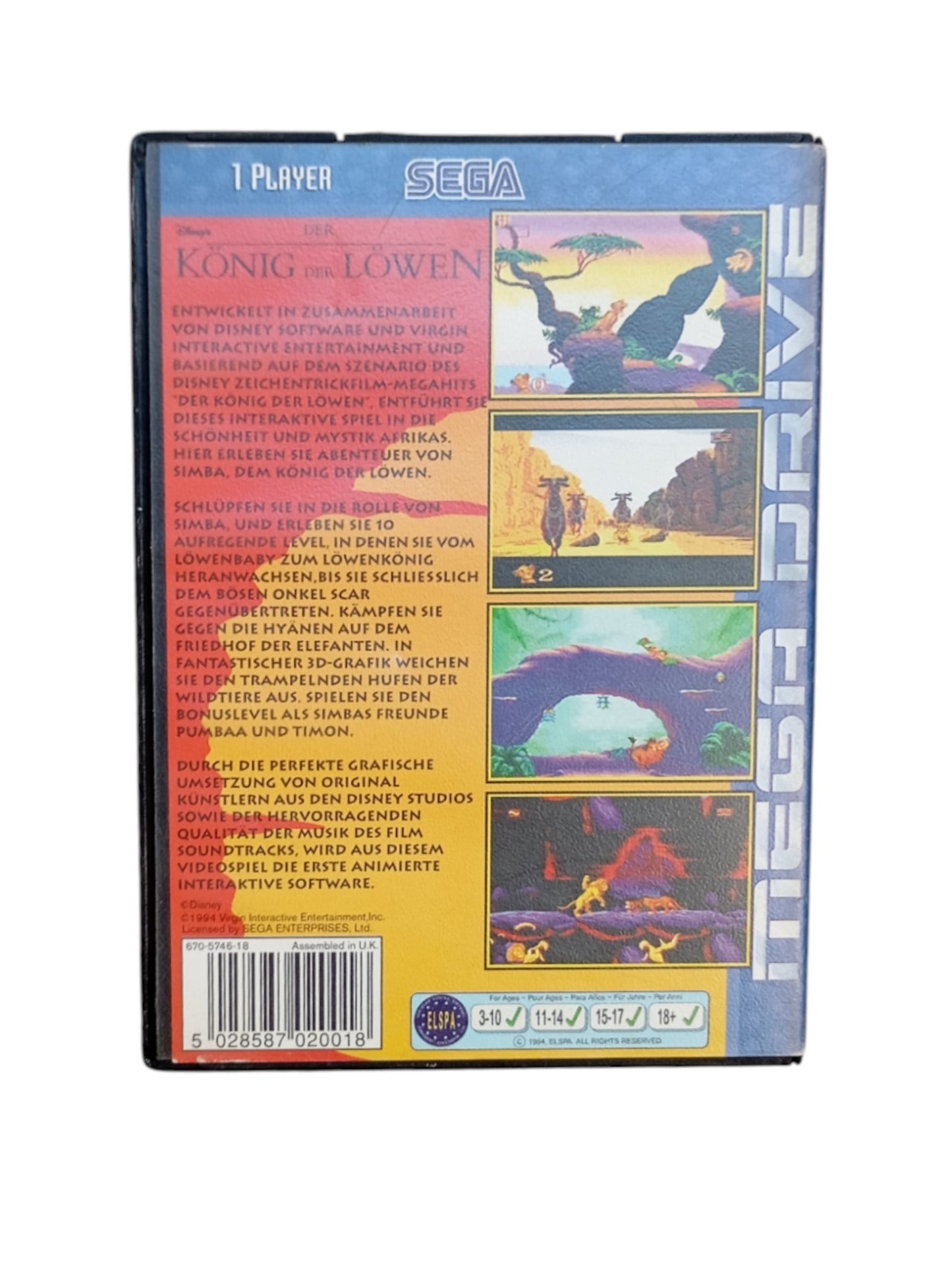 Le Roi Lion Megadrive Version EUR-FRA