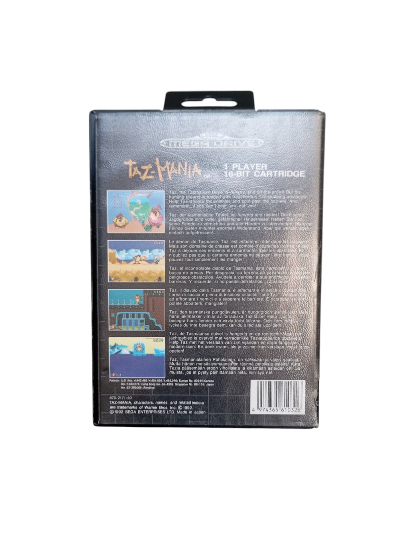 Taz-Mania – SEGA MegaDrive – complet en boîte, sans notice.