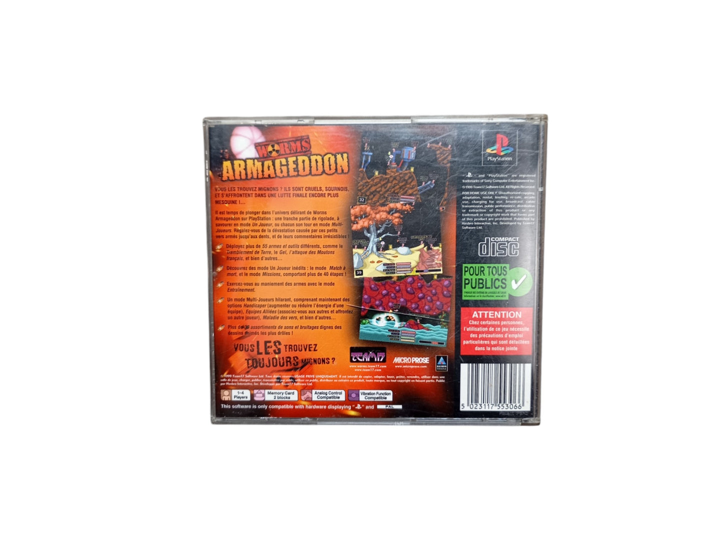 Worms Armageddon – PlayStation 1 (PS1) – complet