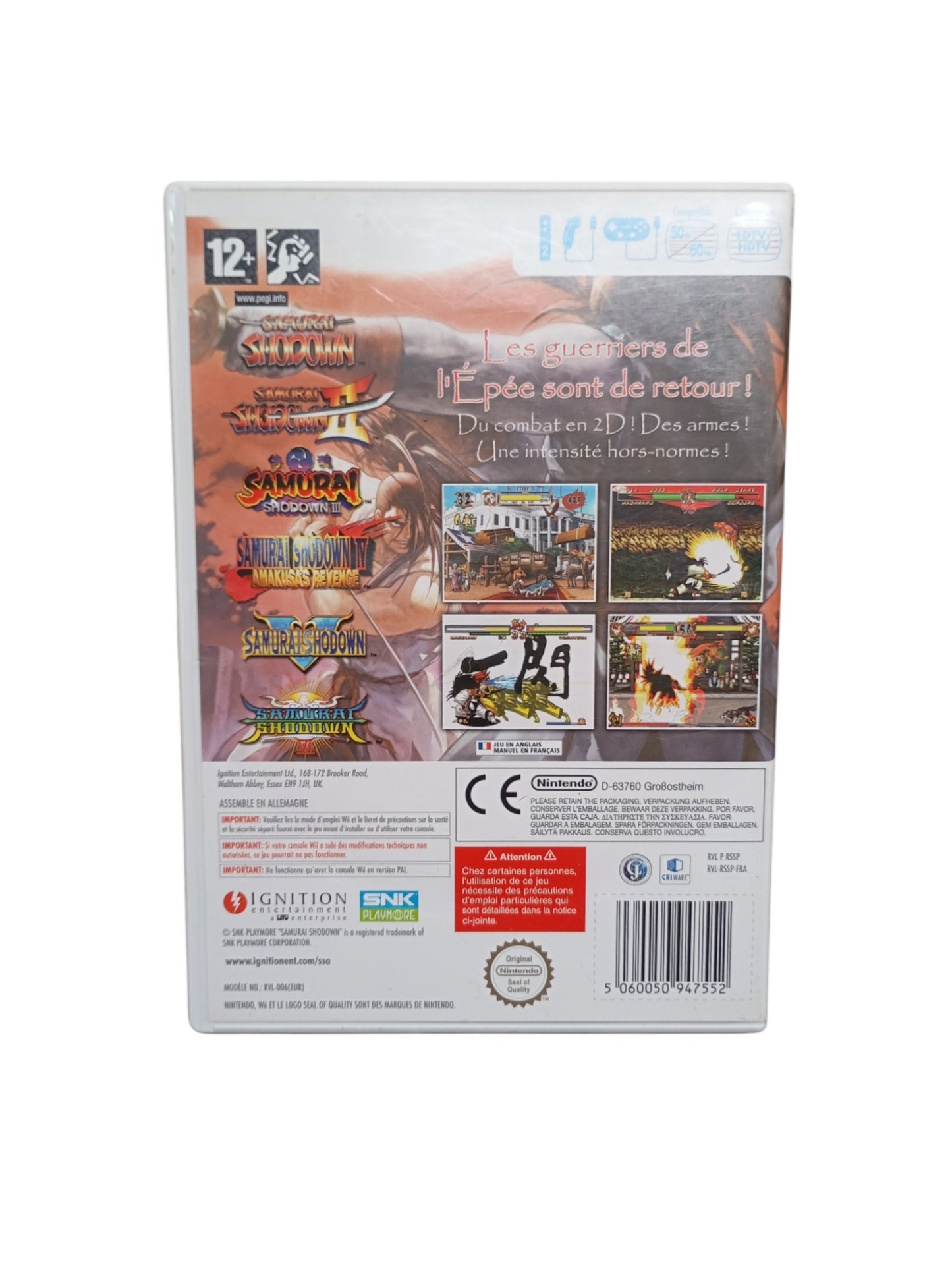 Samurai Shodown Anthology – Nintendo Wii (complet en boîte avec notice)